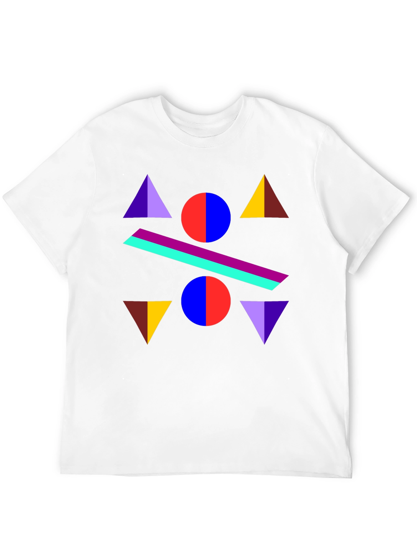 Geometric Graphic Print Black T-Shirt