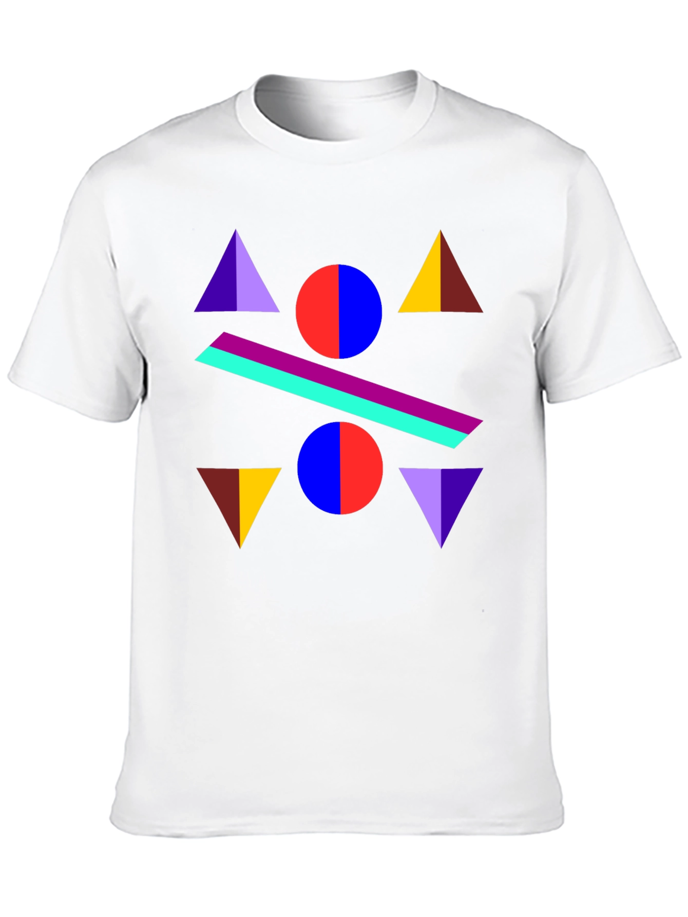 Geometric Graphic Print Black T-Shirt