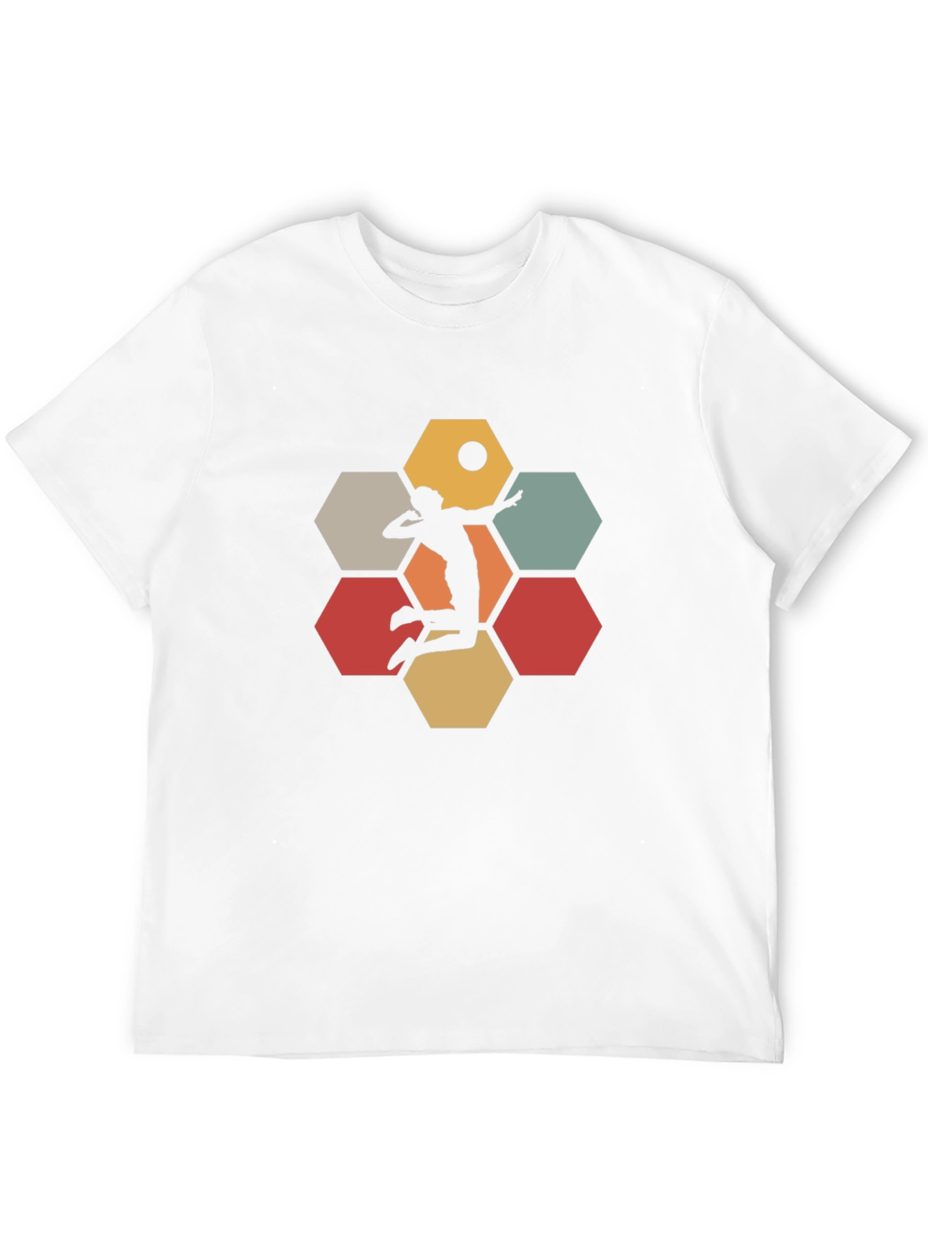 Volleyball Hexagon Graphic Tee - Black