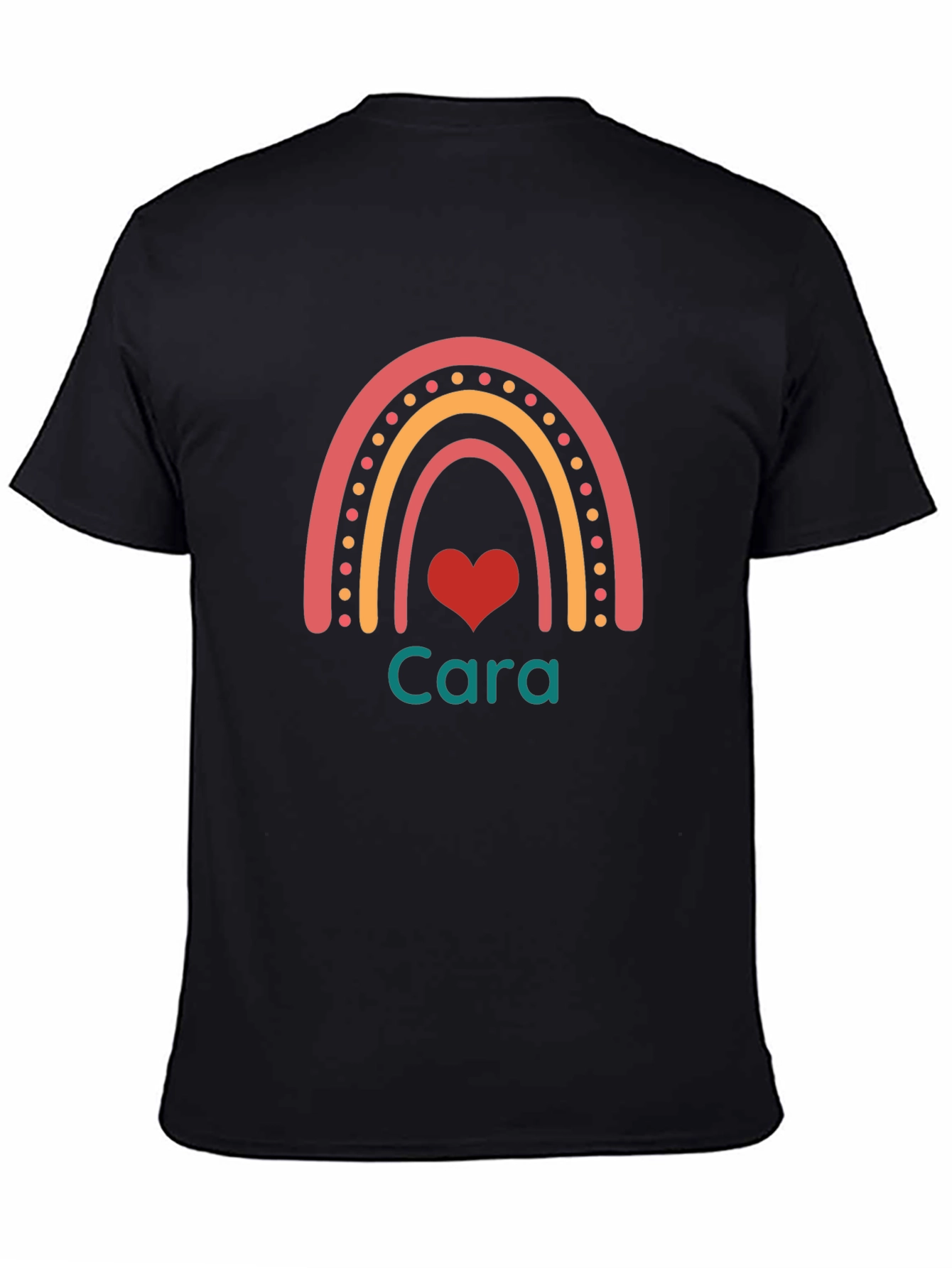 Personalized Rainbow Heart Cara T-Shirt