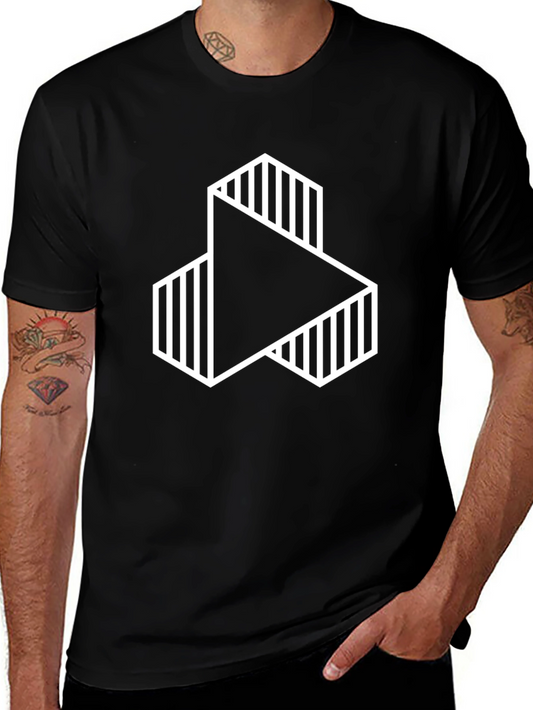 Geometric Illusion Black Tee