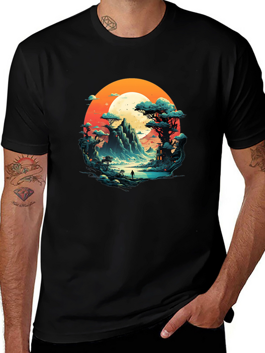 Scenic Mountain Landscape Graphic Tee