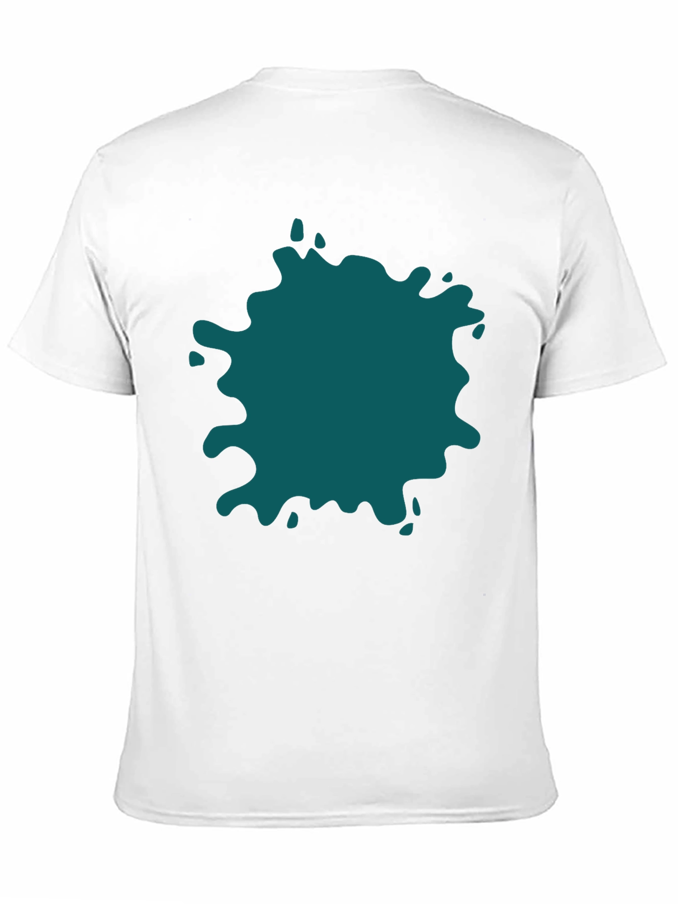 Bold Teal Splatter Black T-Shirt - Unique Design