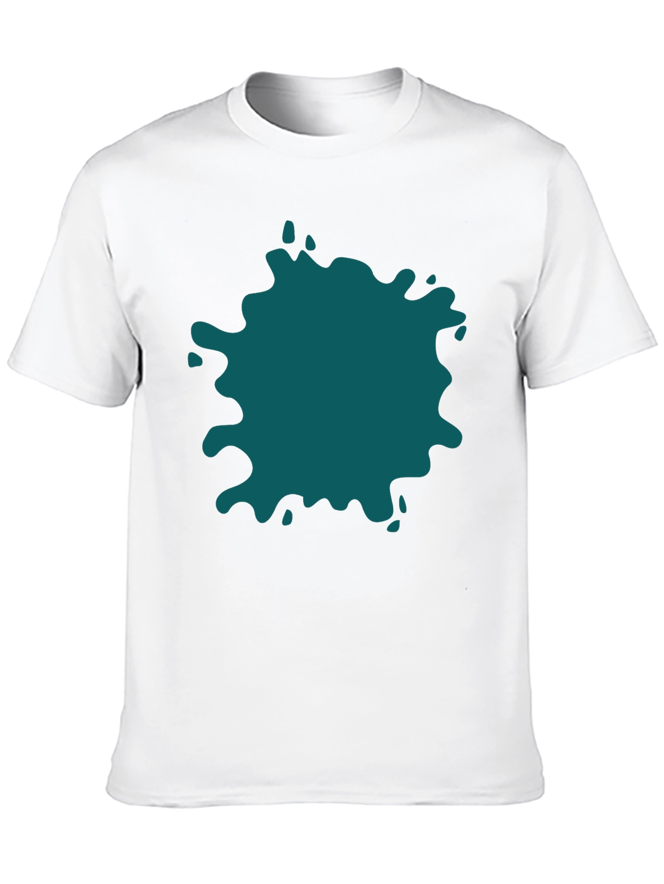 Bold Teal Splatter Black T-Shirt - Unique Design