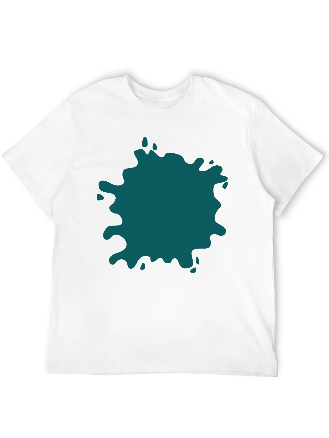 Bold Teal Splatter Black T-Shirt - Unique Design