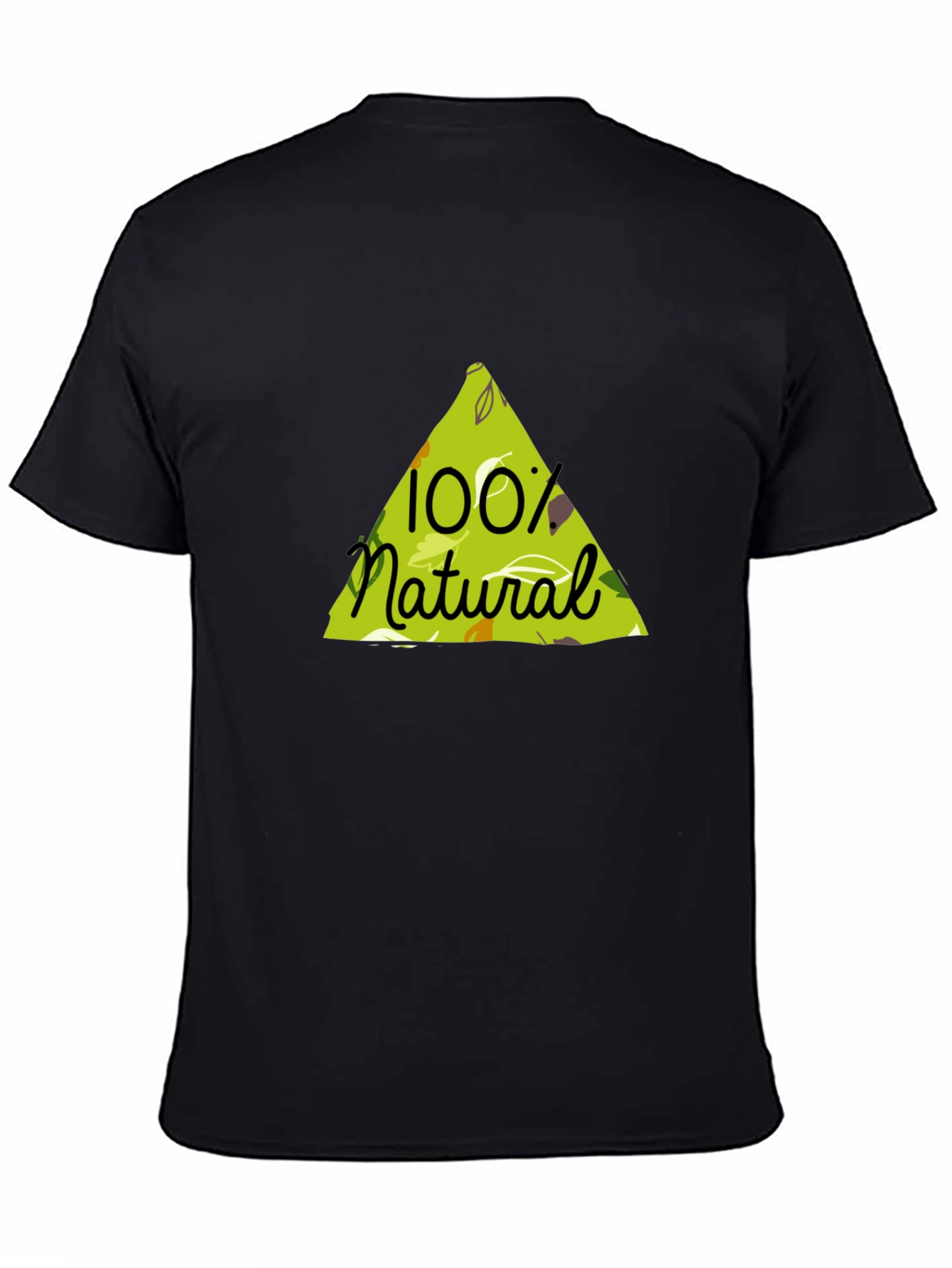100% Natural Graphic Tee - Black Cotton Blend Shirt