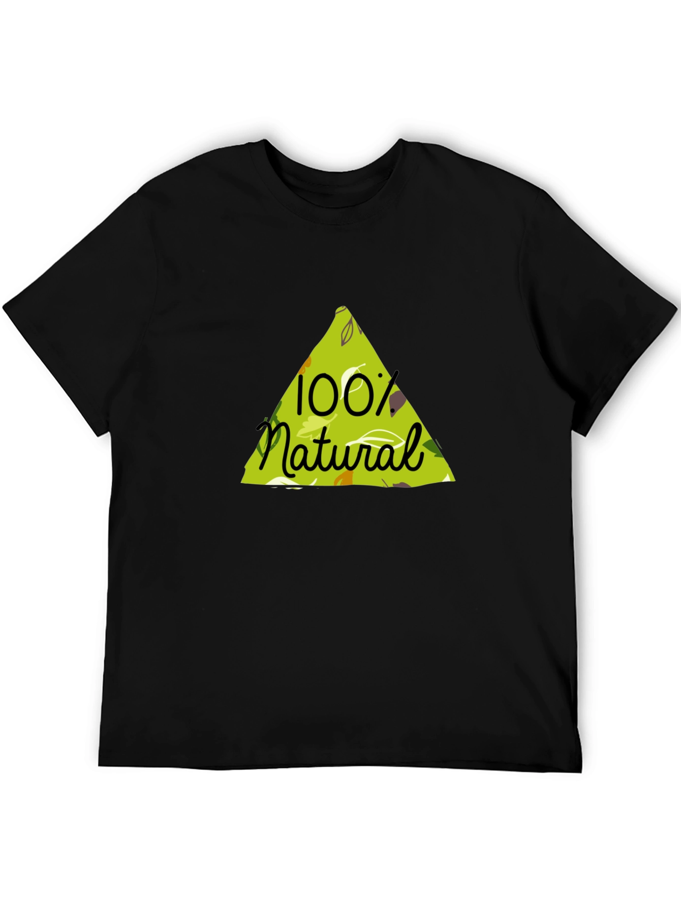 100% Natural Graphic Tee - Black Cotton Blend Shirt