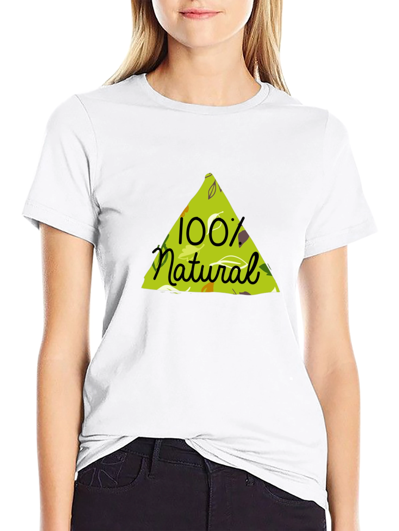 100% Natural Graphic Tee - Black Cotton Blend Shirt