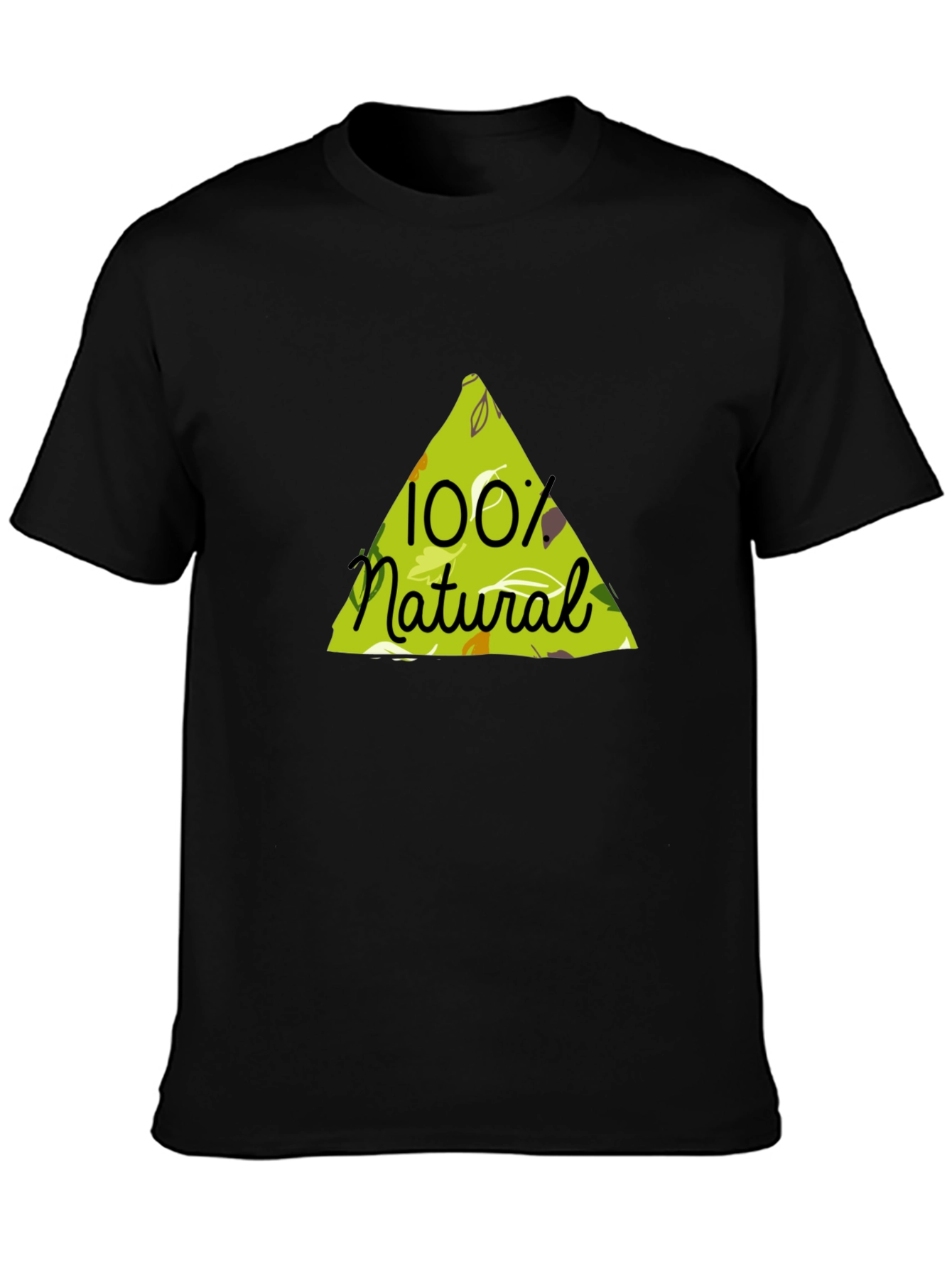 100% Natural Graphic Tee - Black Cotton Blend Shirt