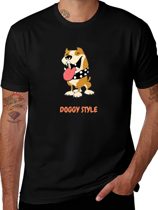 Doggy Style Graphic Tee - Black Cotton T-Shirt