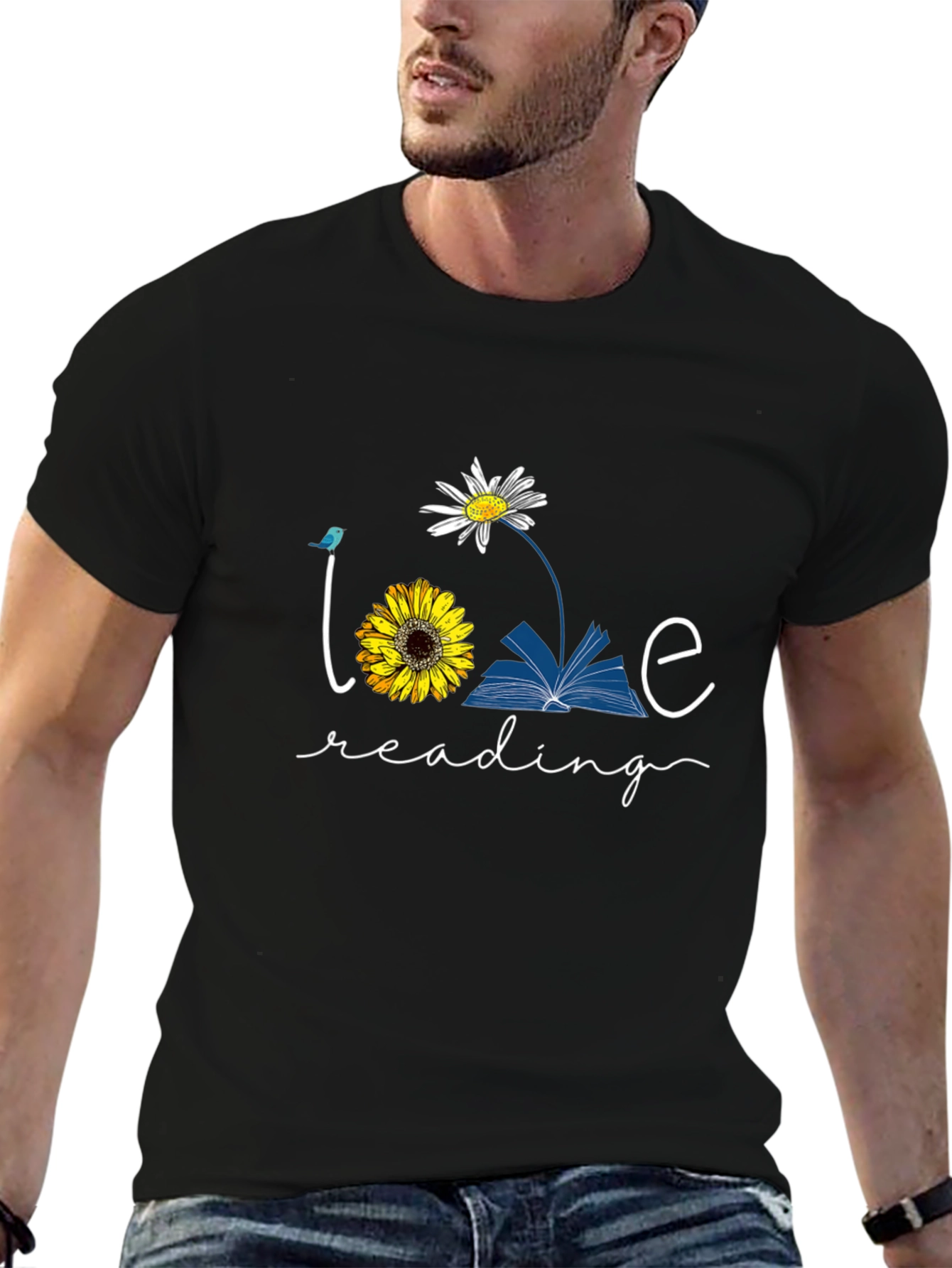 Love Reading Graphic T-Shirt Floral Book Tee