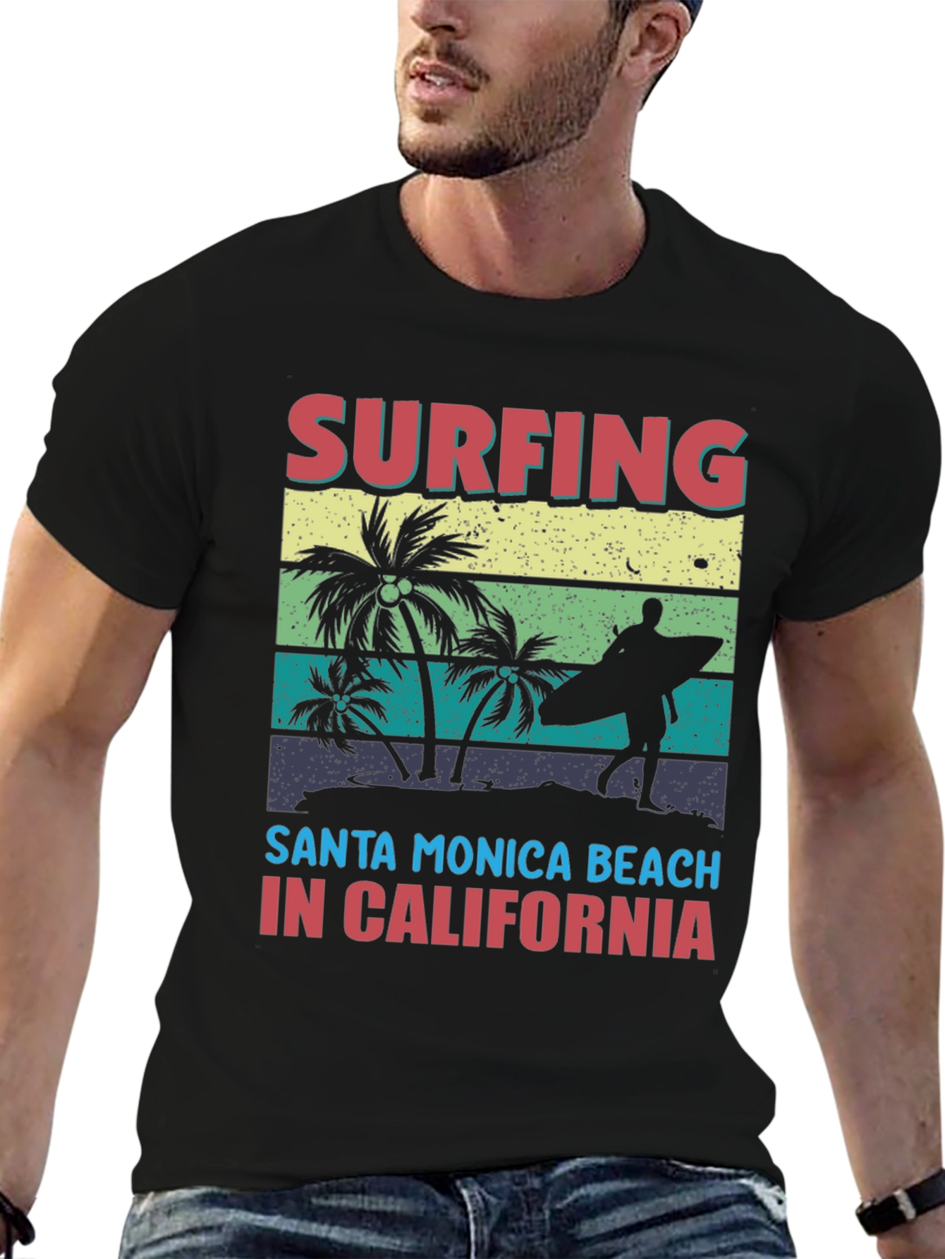Santa Monica Surfing Beach T-Shirt