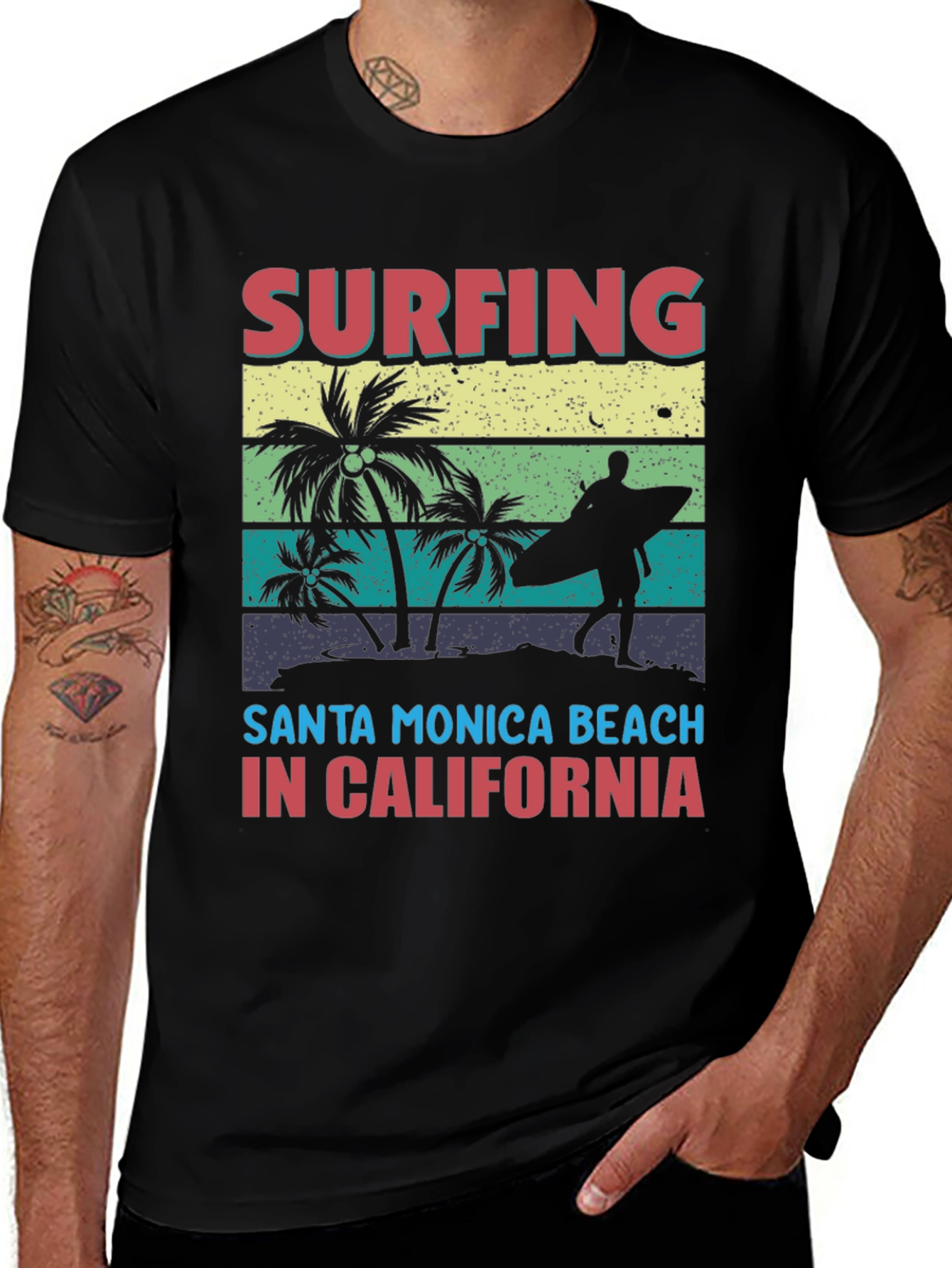 Santa Monica Surfing Beach T-Shirt