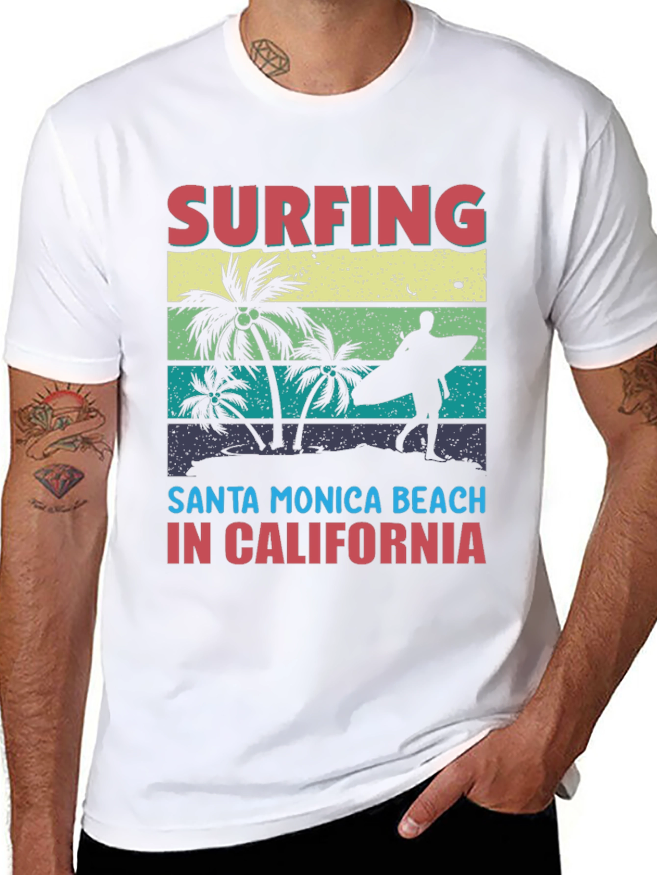 Santa Monica Surfing Beach T-Shirt