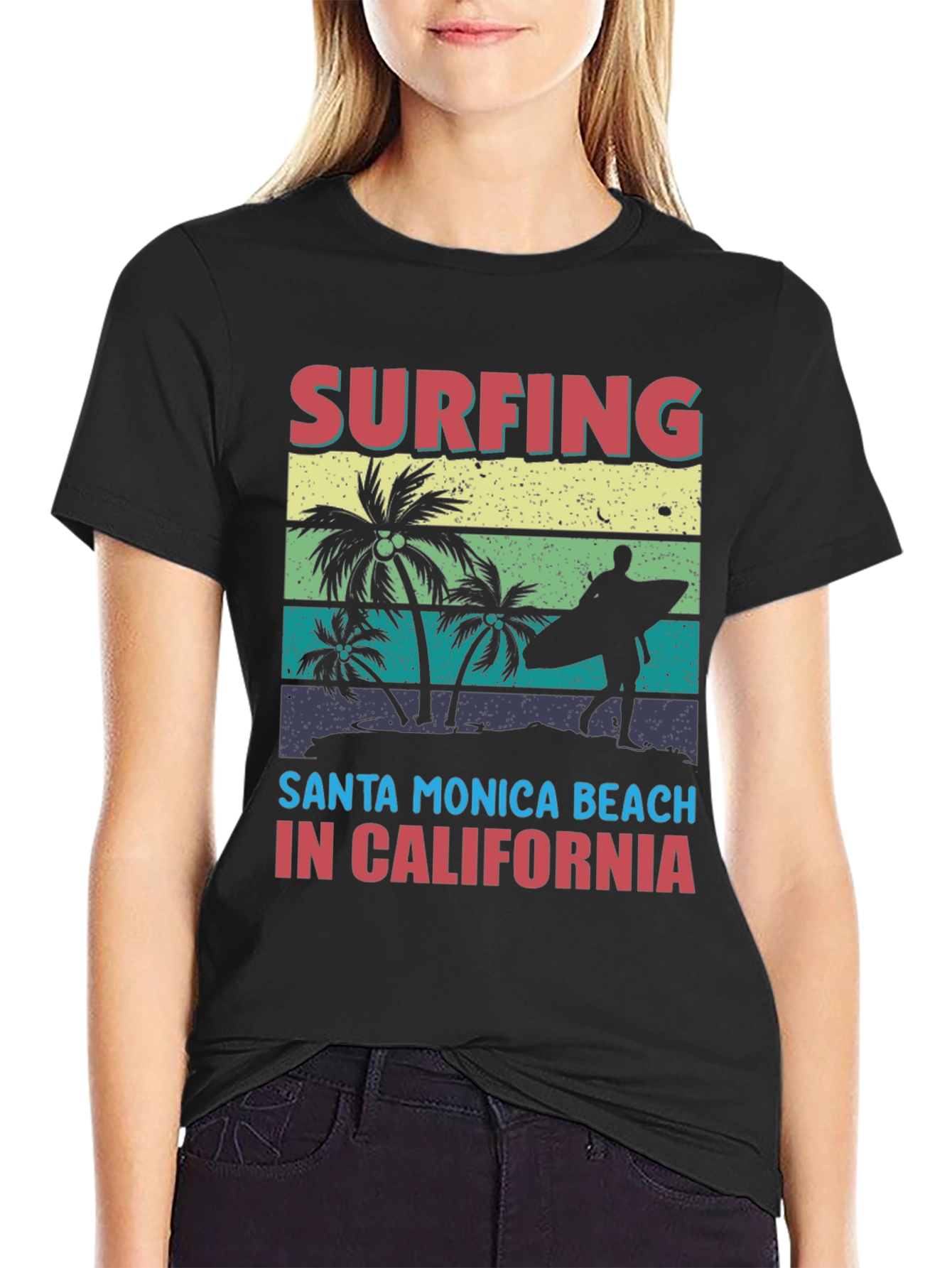 Santa Monica Surfing Beach T-Shirt