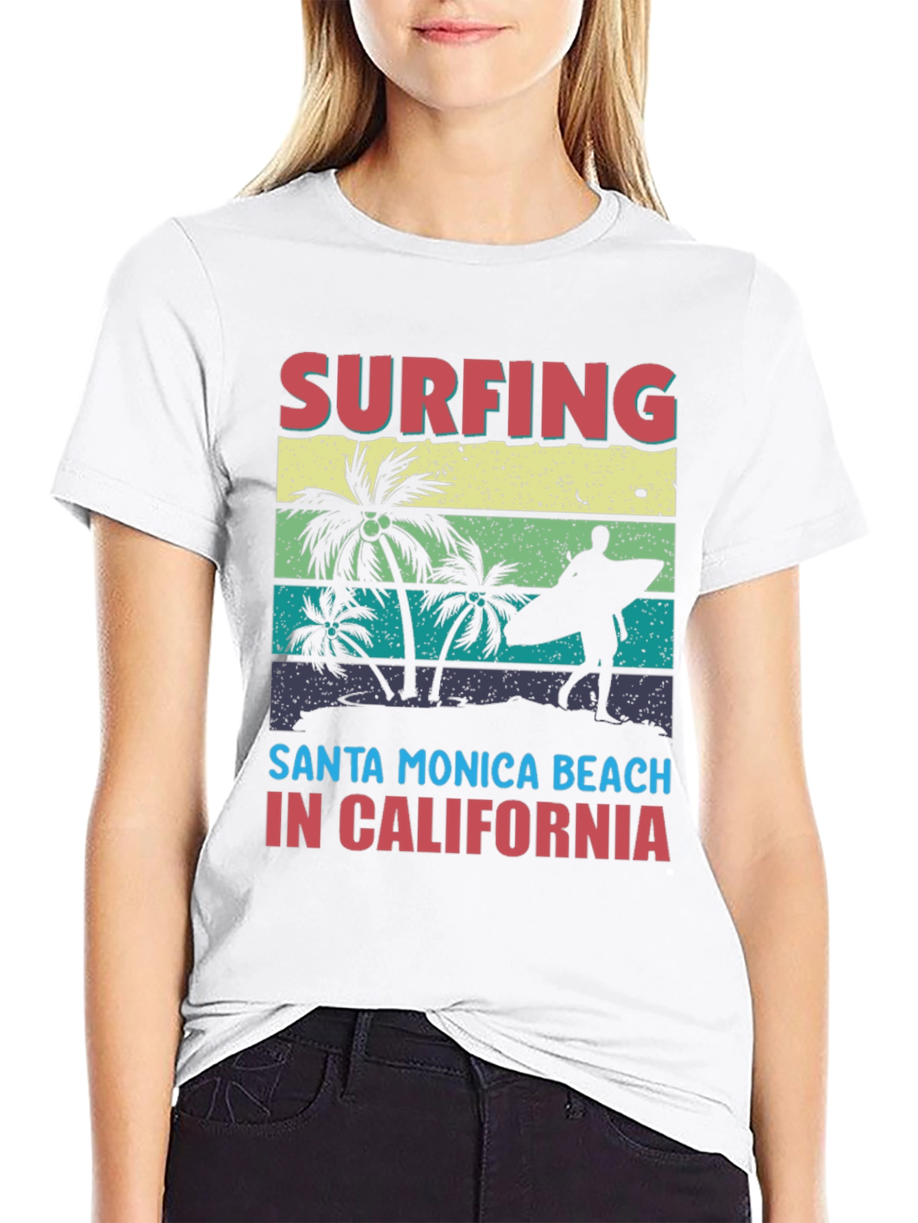 Santa Monica Surfing Beach T-Shirt