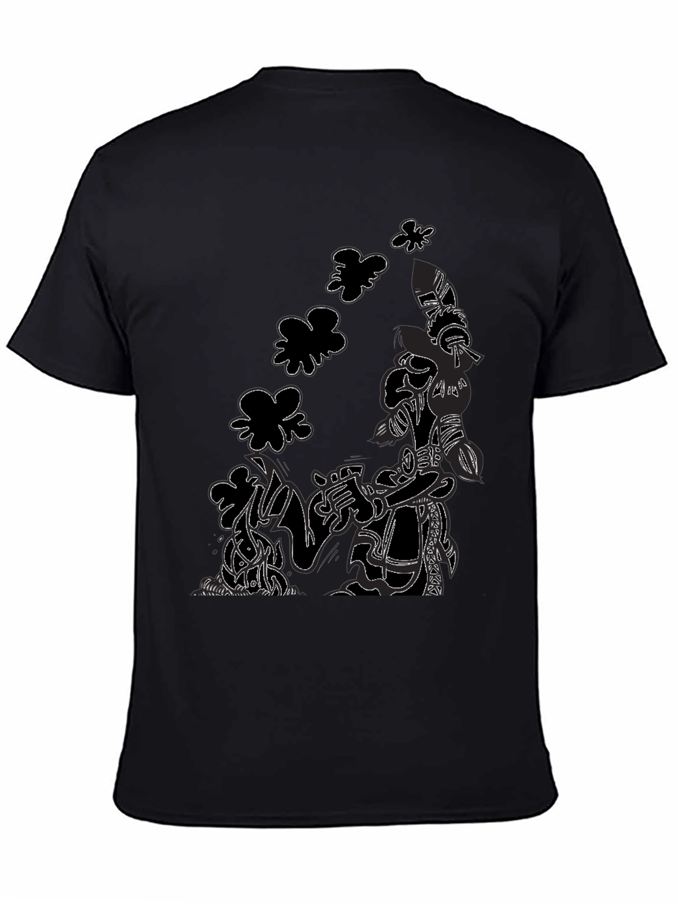Abstract Print Black T-Shirt