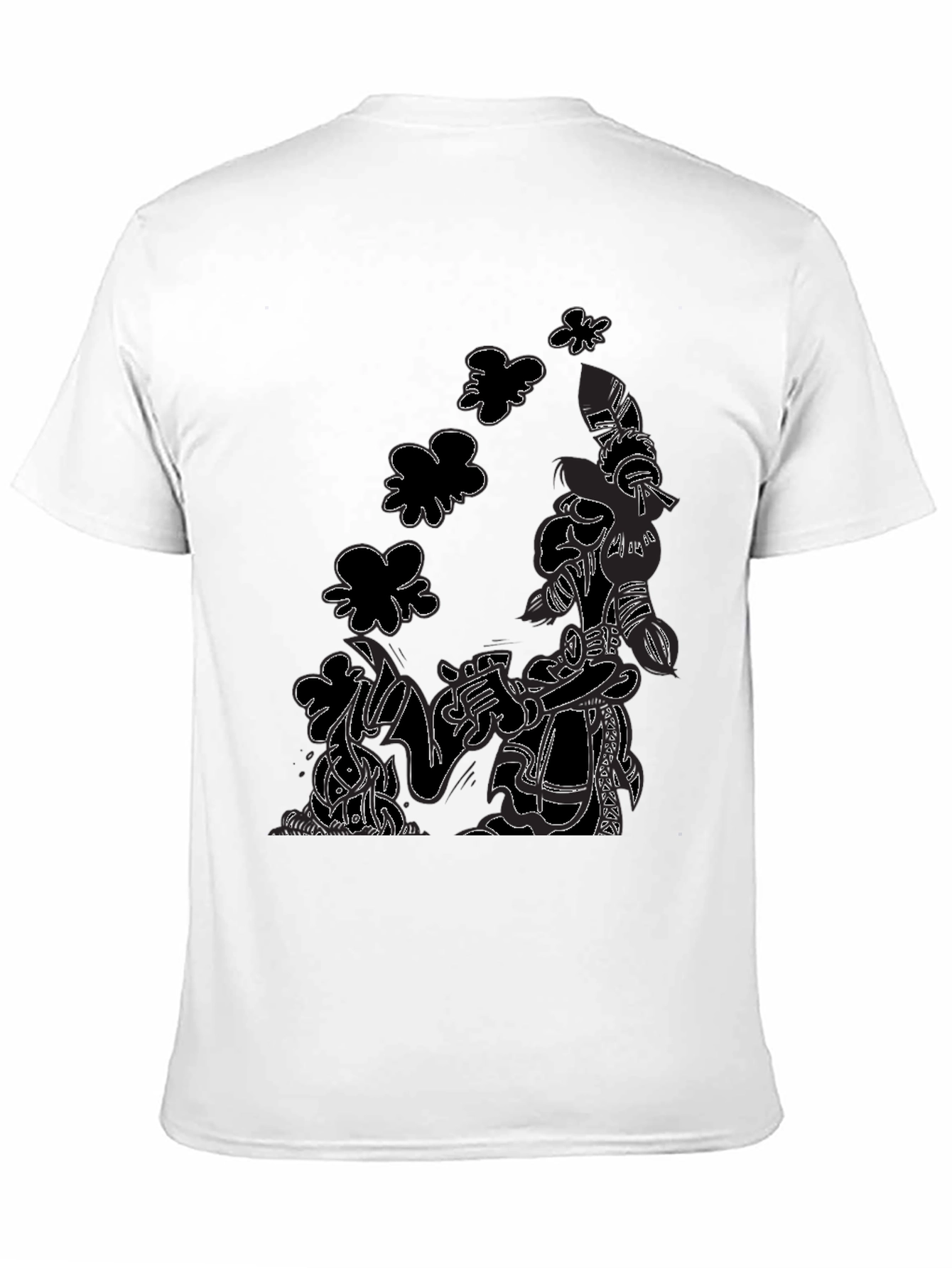 Abstract Print Black T-Shirt