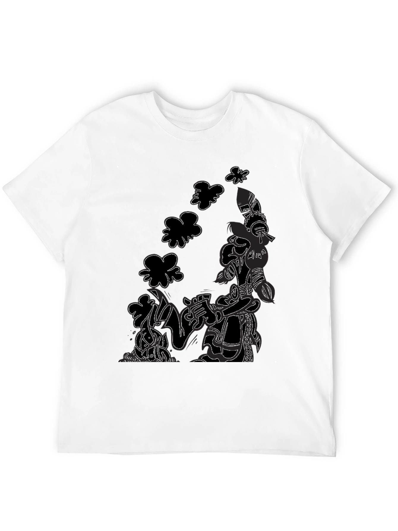 Abstract Print Black T-Shirt