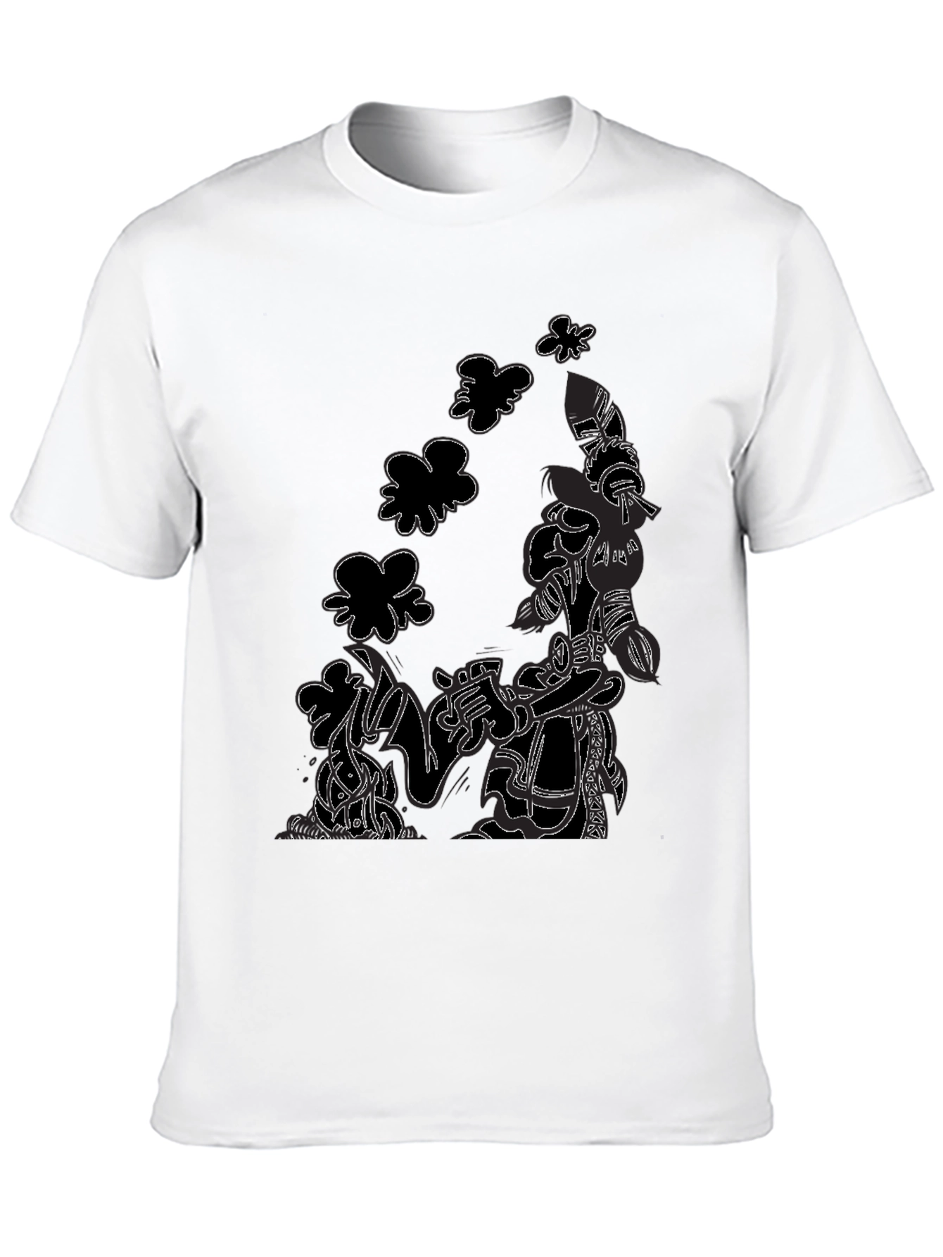 Abstract Print Black T-Shirt