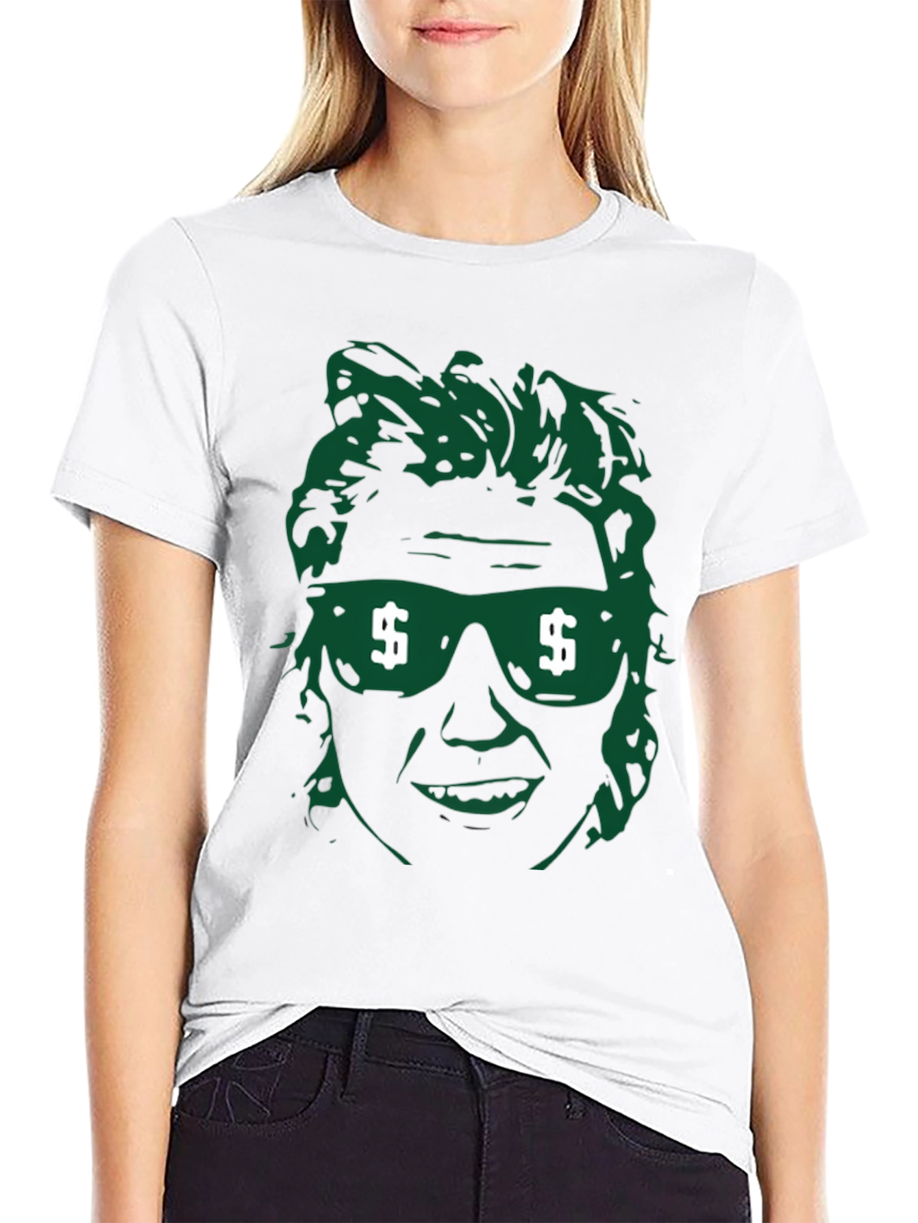 Money Vision Tee - Green Graphic Print