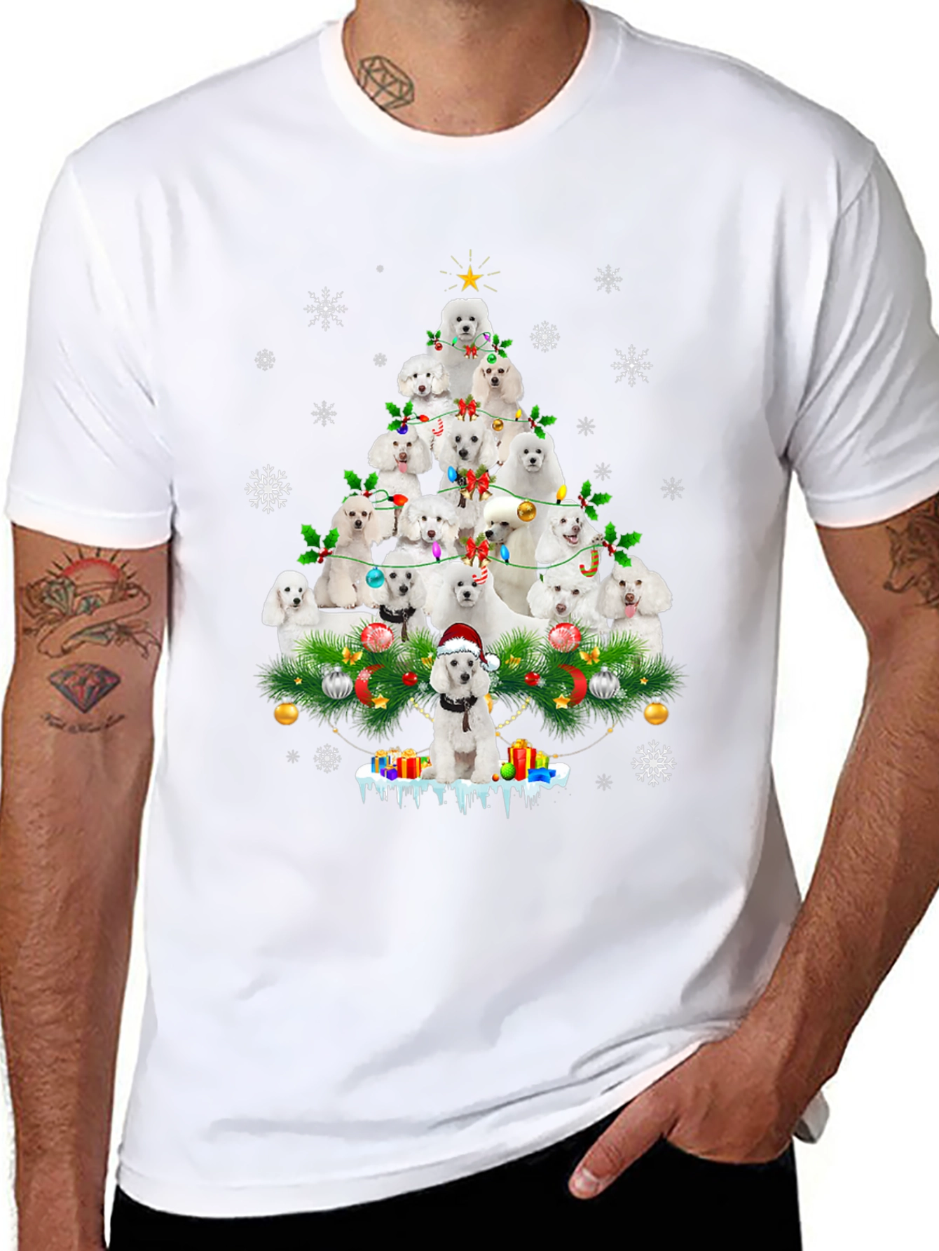 Poodle Christmas Tree T-Shirt - Holiday Dog Lover Tee