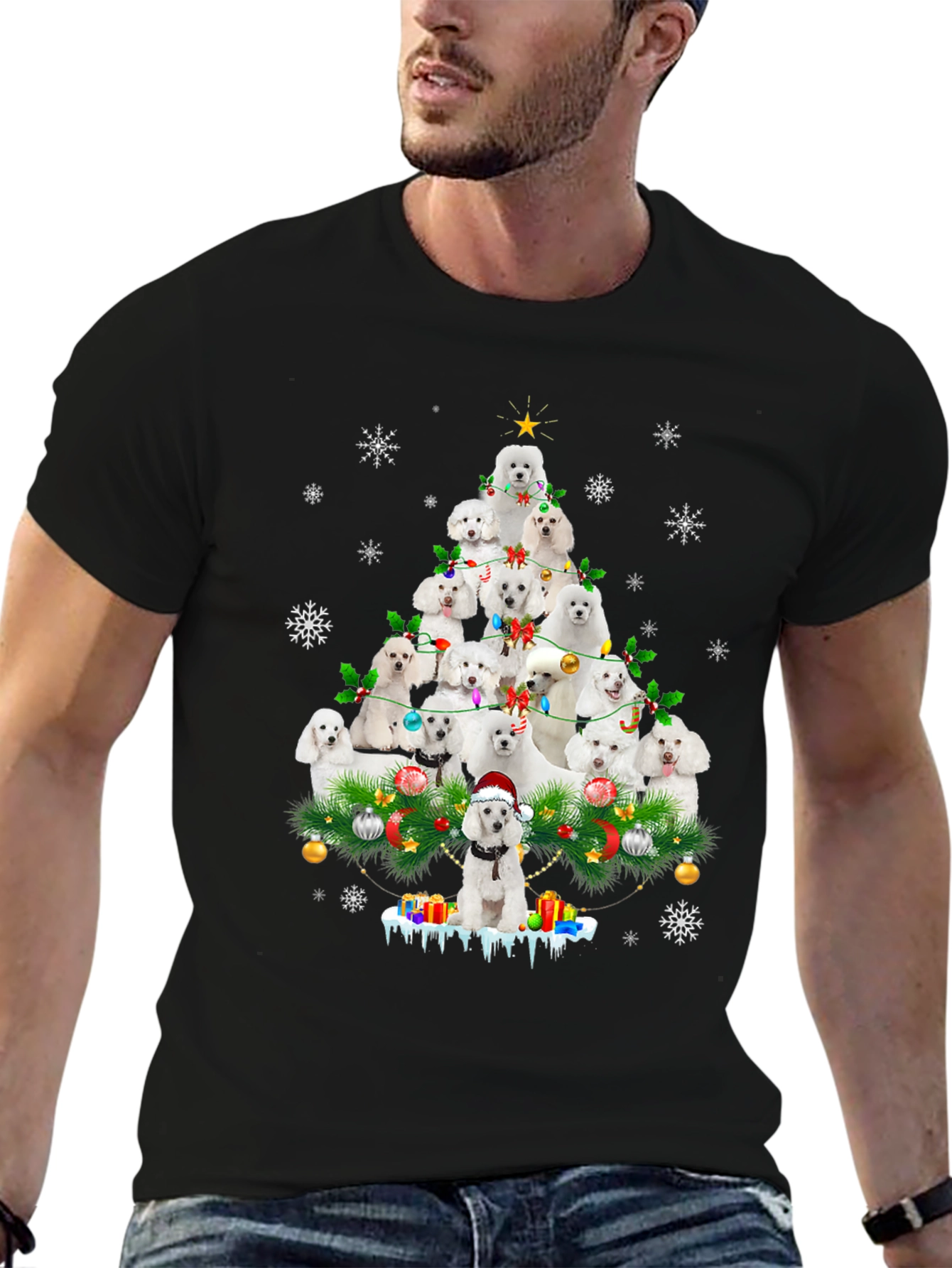 Poodle Christmas Tree T-Shirt - Holiday Dog Lover Tee
