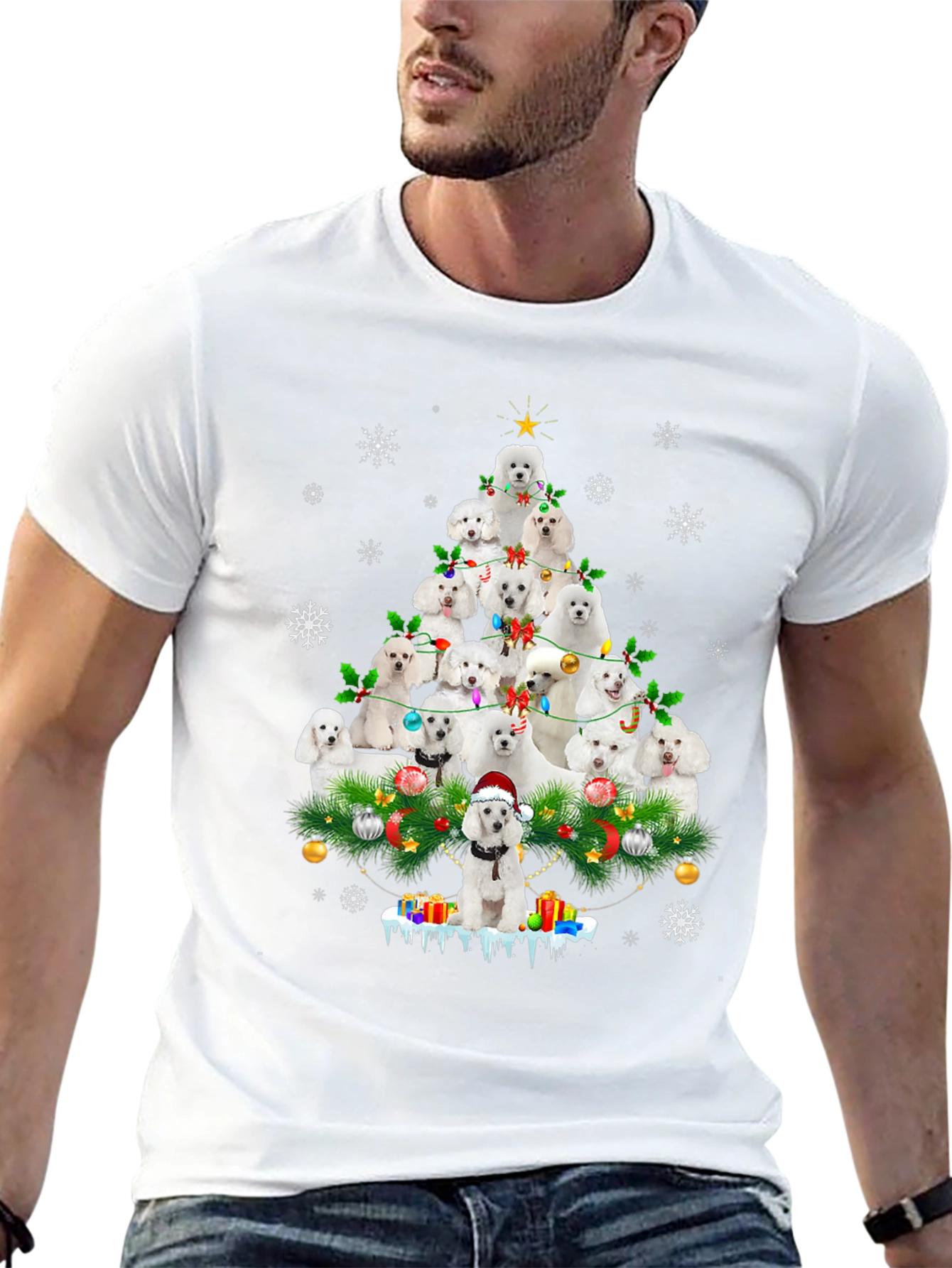 Poodle Christmas Tree T-Shirt - Holiday Dog Lover Tee