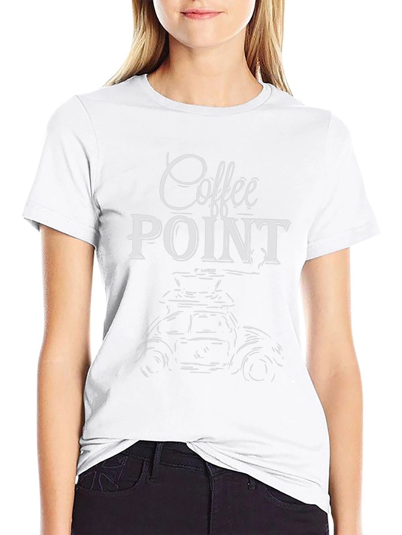Coffee Point Graphic Tee - Black Cotton T-Shirt