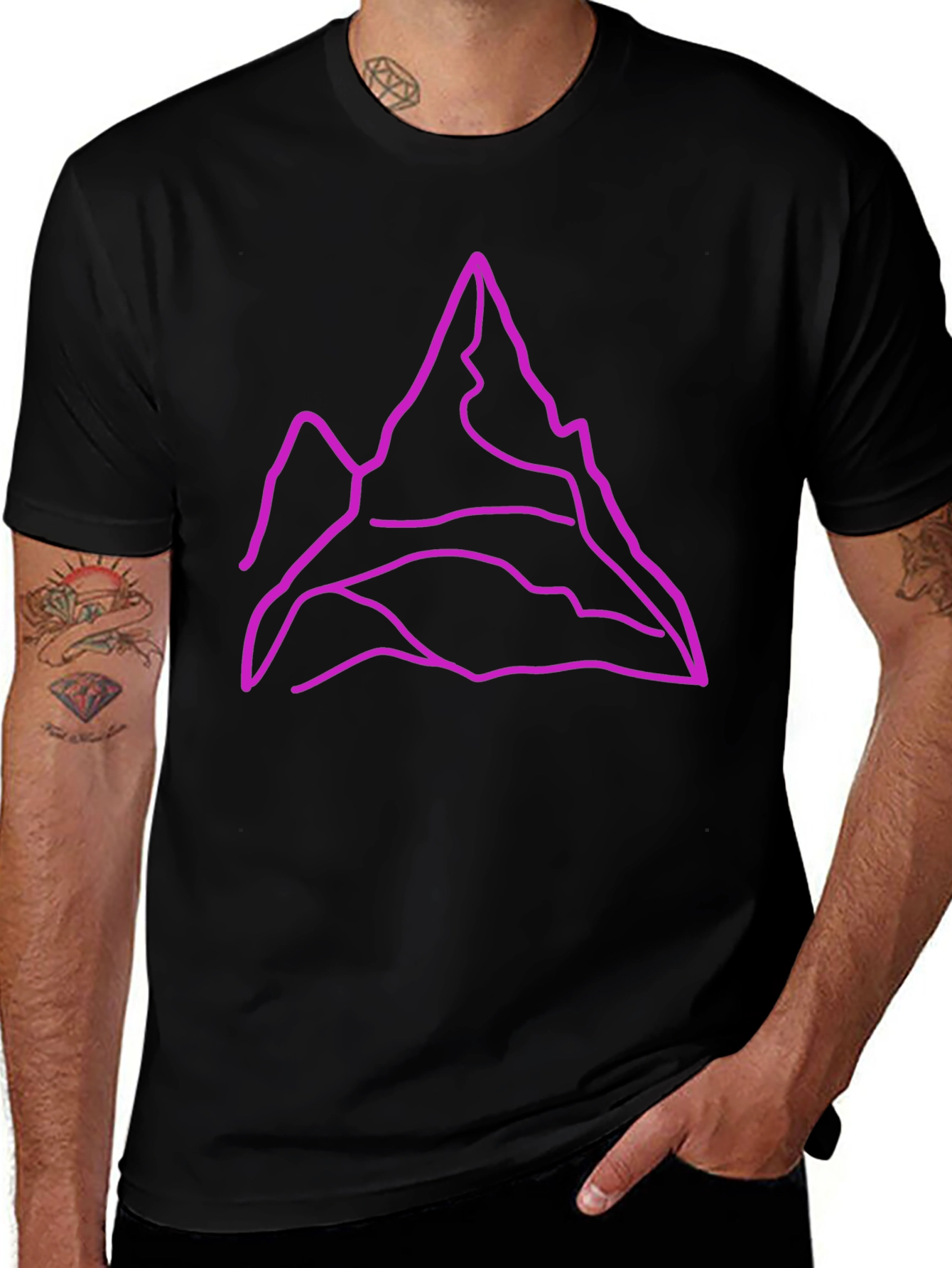 Mountain Outline Graphic Tee - Black