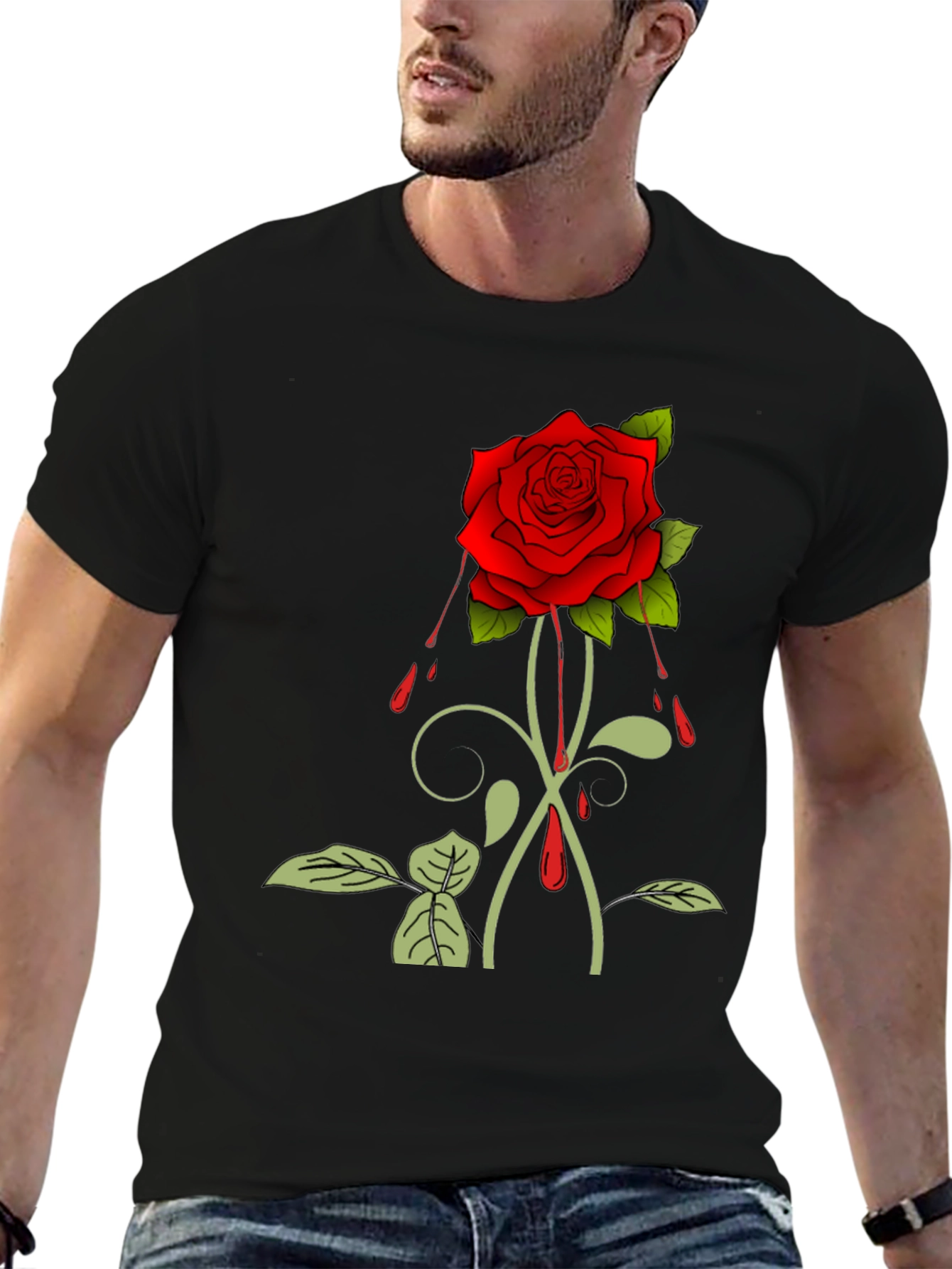 Rose Graphic T-Shirt - Black