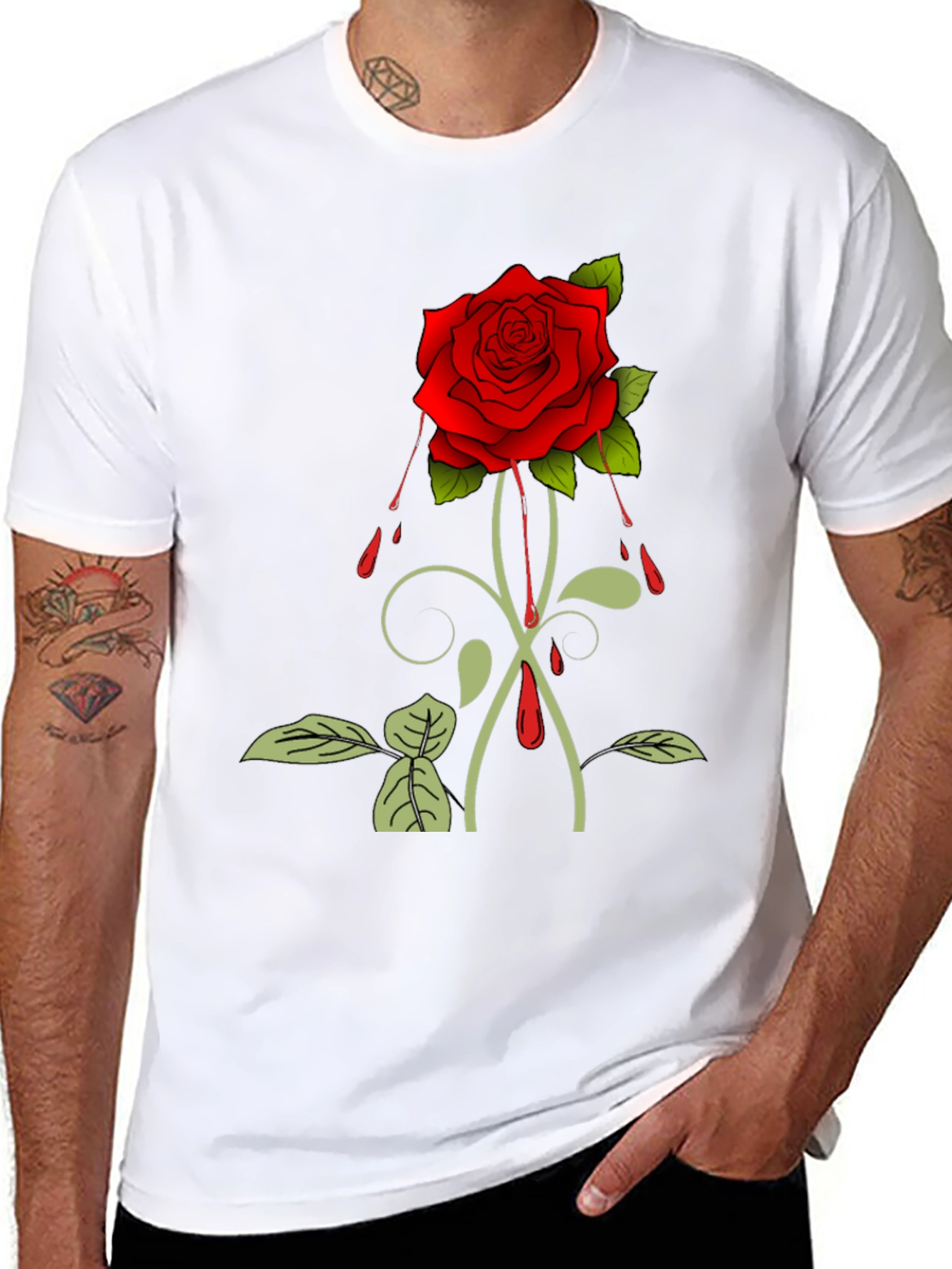 Rose Graphic T-Shirt - Black