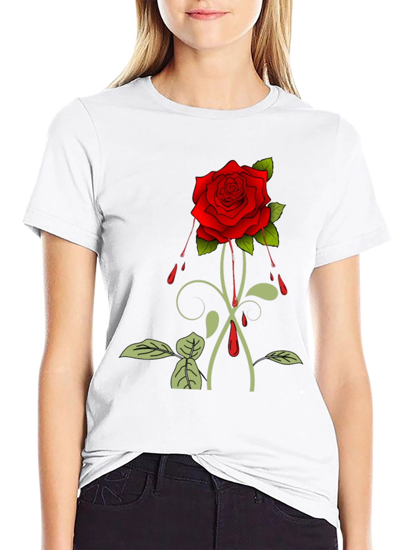 Rose Graphic T-Shirt - Black