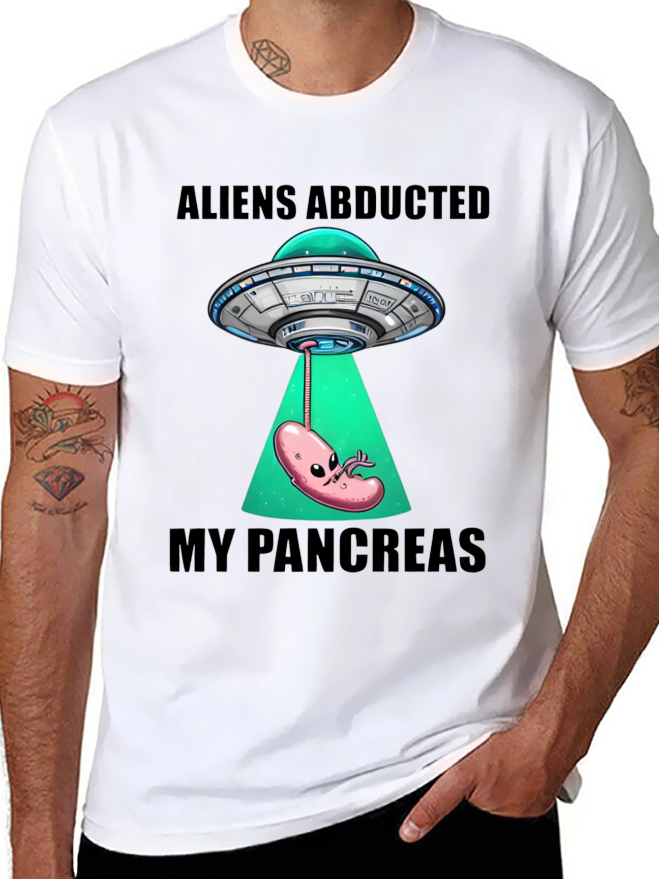 Aliens Abducted My Pancreas Graphic T-Shirt