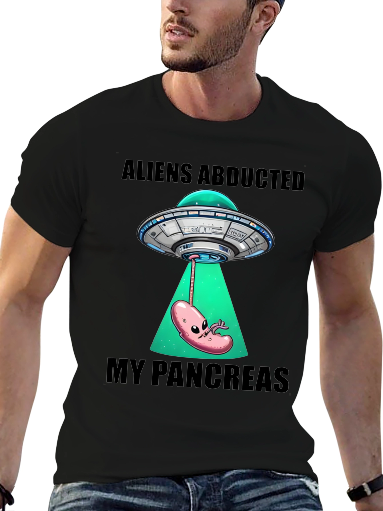Aliens Abducted My Pancreas Graphic T-Shirt