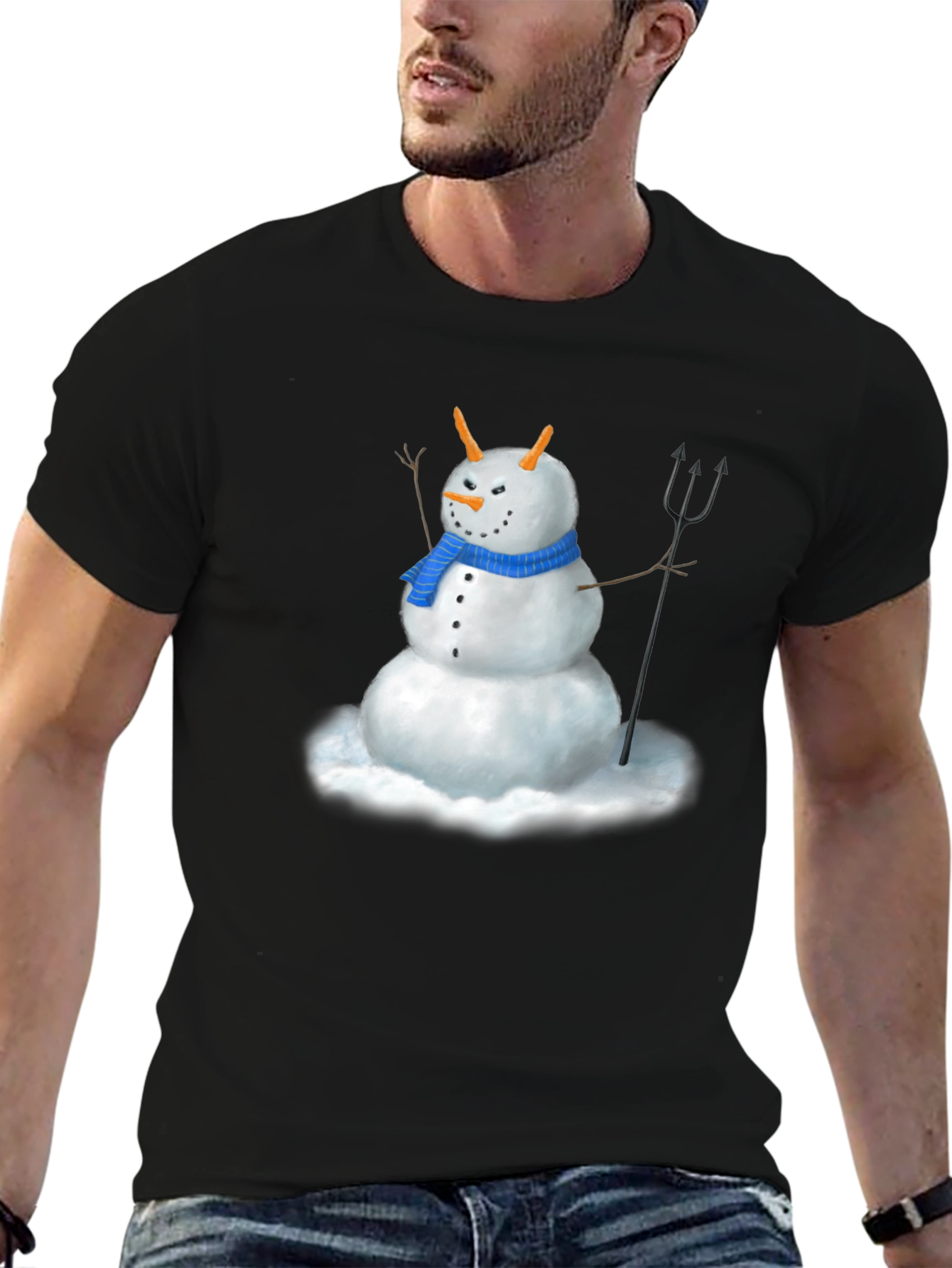 Evil Snowman Graphic Tee - Funny Holiday Shirt