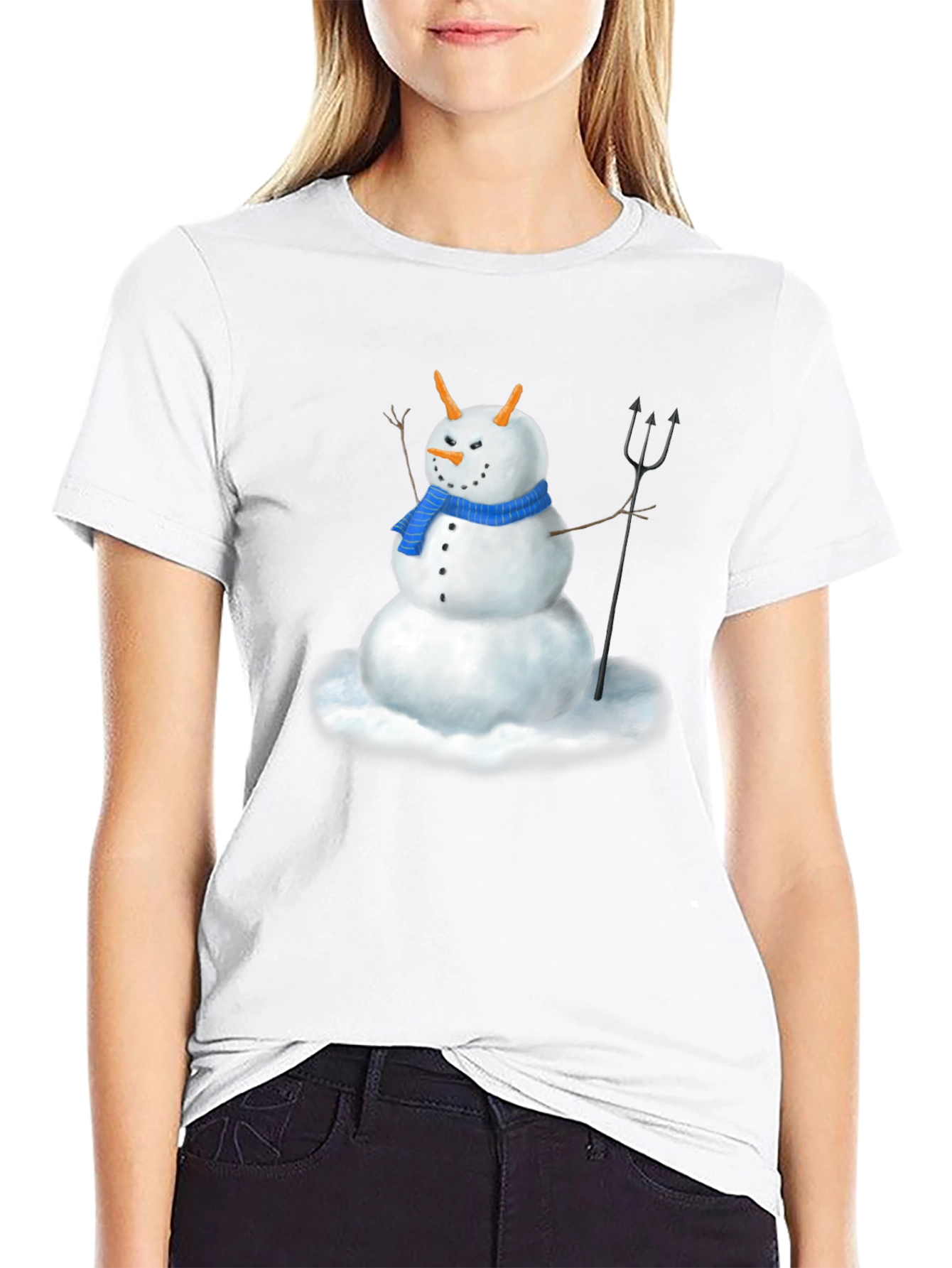 Evil Snowman Graphic Tee - Funny Holiday Shirt