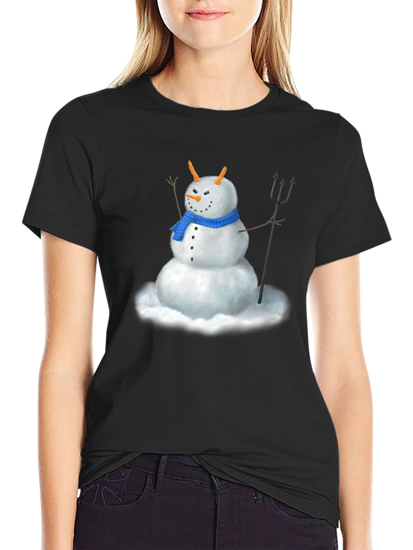 Evil Snowman Graphic Tee - Funny Holiday Shirt