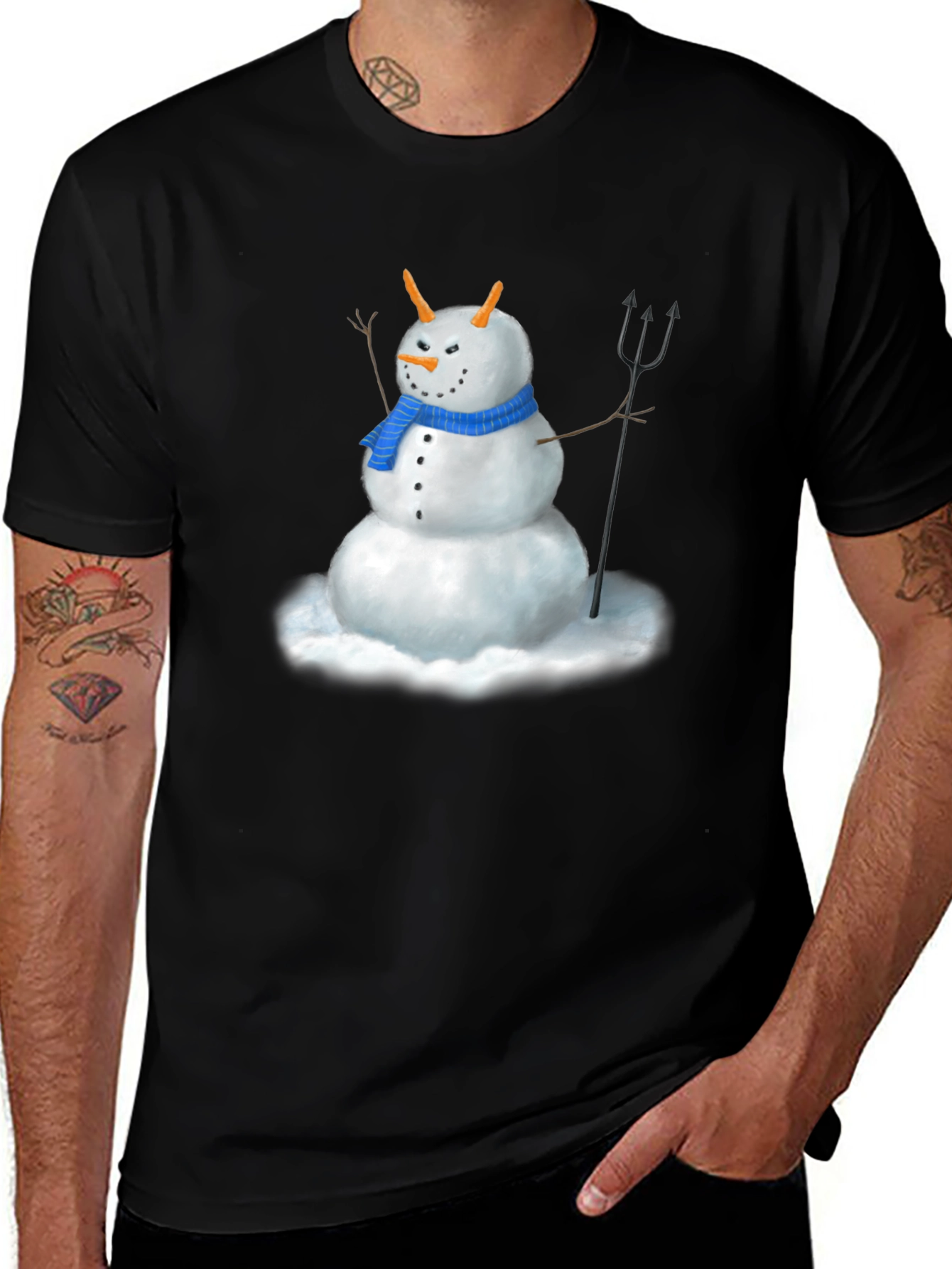 Evil Snowman Graphic Tee - Funny Holiday Shirt