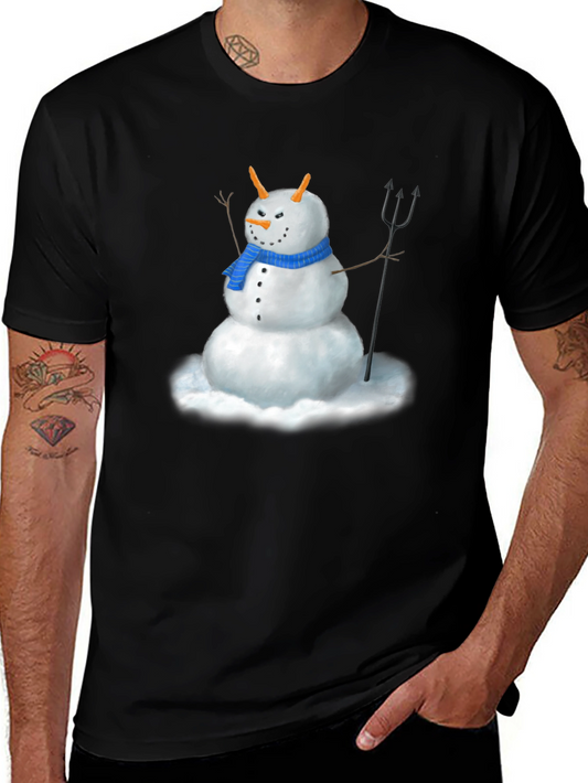 Evil Snowman Graphic Tee - Funny Holiday Shirt