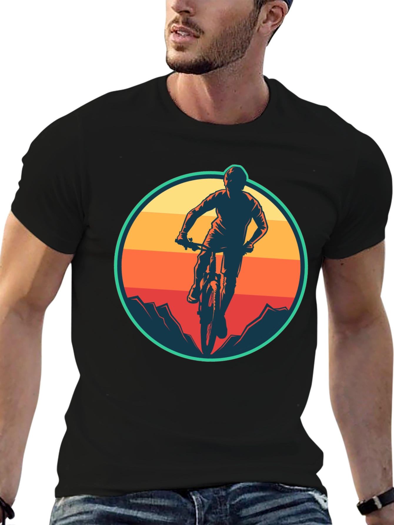 Mountain Biking T-Shirt - Retro Style Design