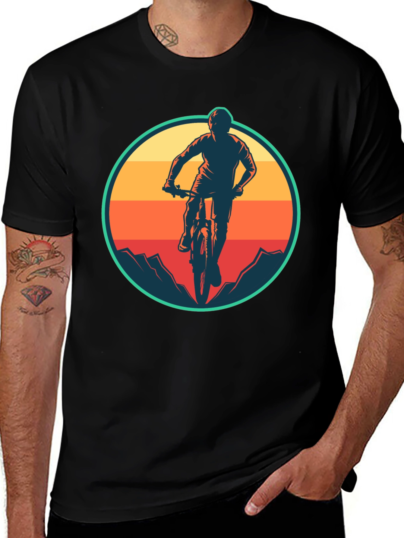 Mountain Biking T-Shirt - Retro Style Design