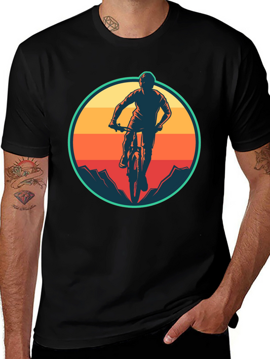 Mountain Biking T-Shirt - Retro Style Design