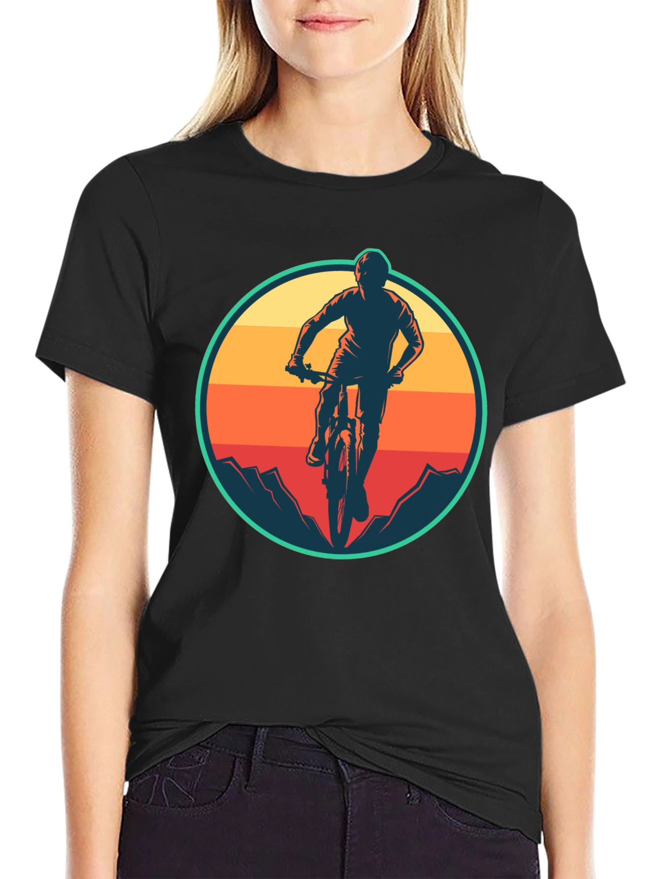 Mountain Biking T-Shirt - Retro Style Design