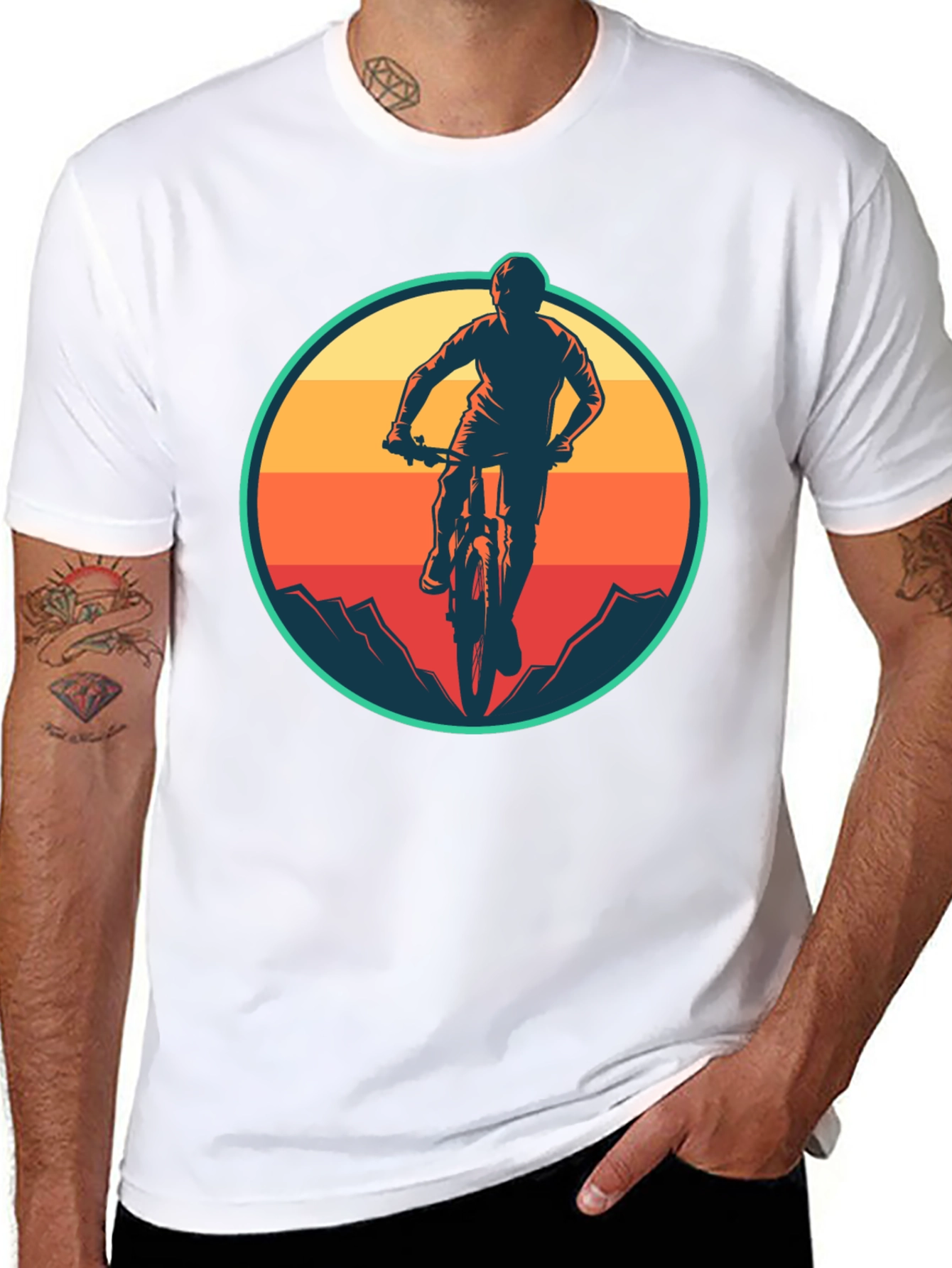 Mountain Biking T-Shirt - Retro Style Design