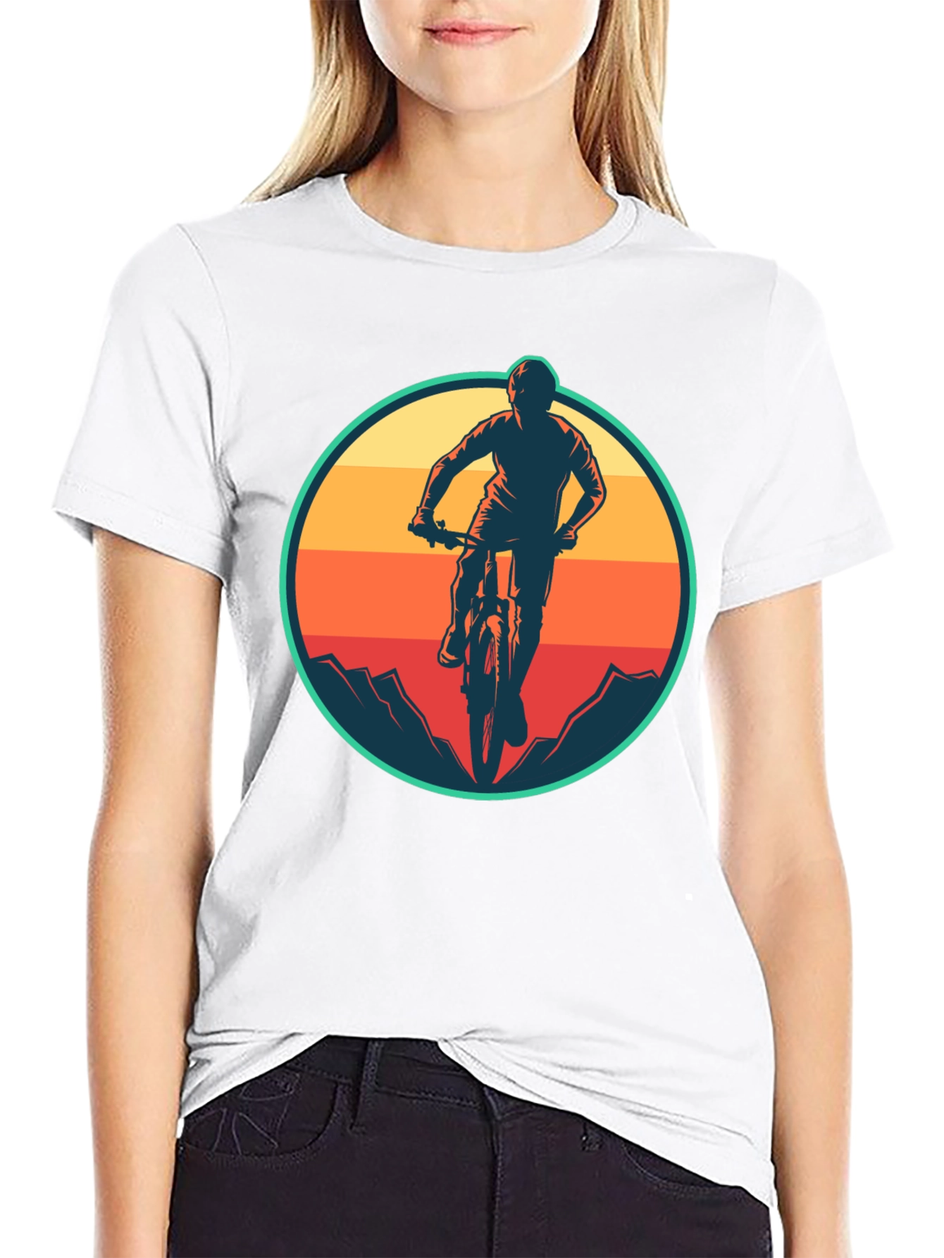 Mountain Biking T-Shirt - Retro Style Design