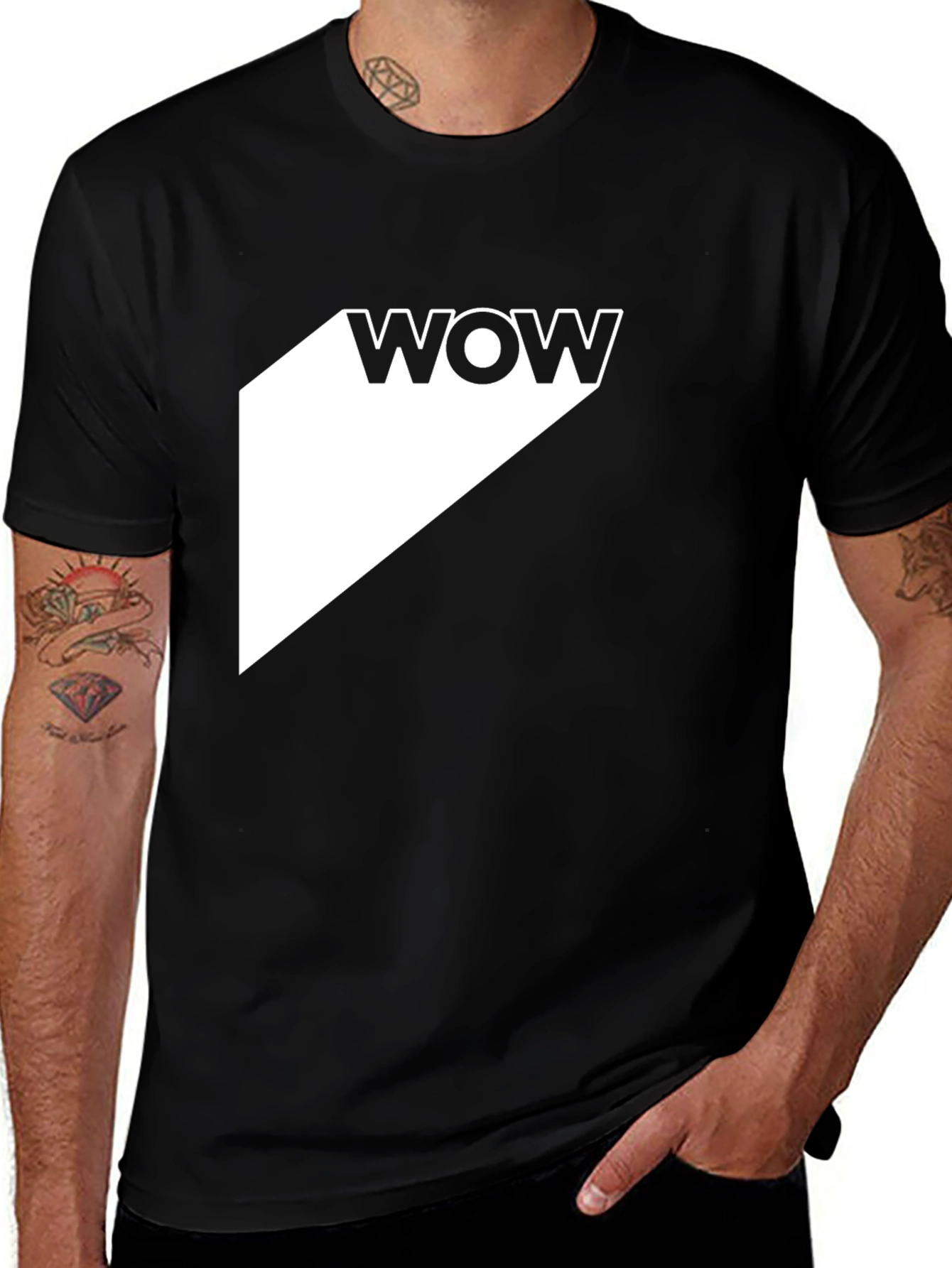 WOW Graphic Tee - Modern Black T-Shirt