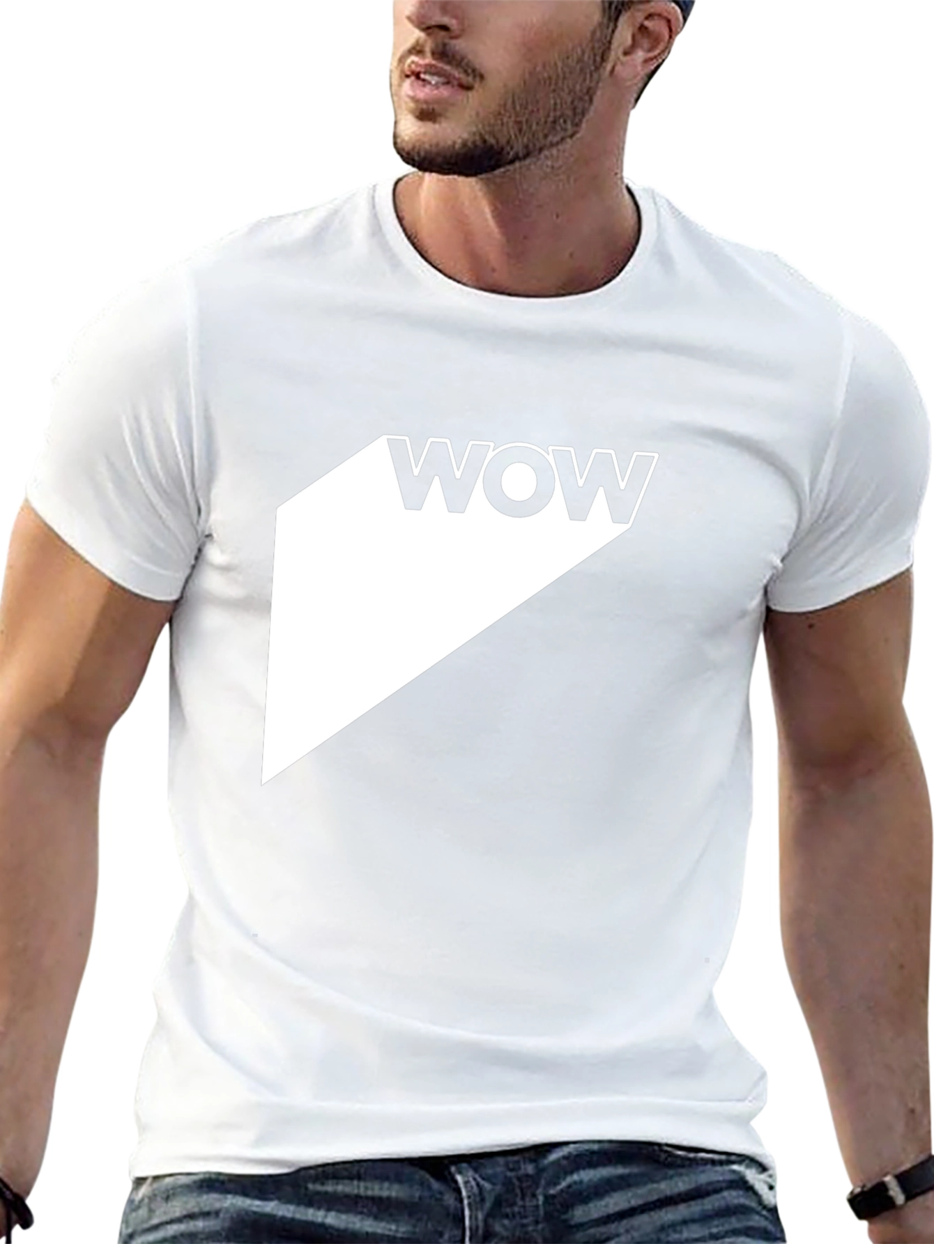 WOW Graphic Tee - Modern Black T-Shirt