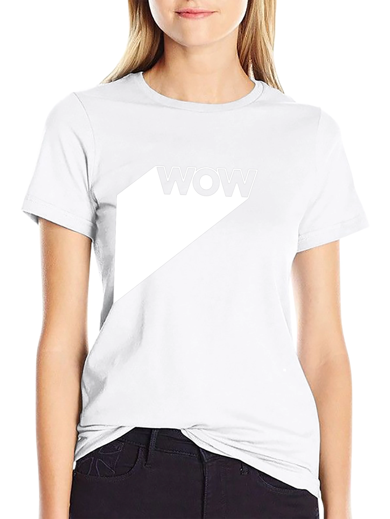 WOW Graphic Tee - Modern Black T-Shirt