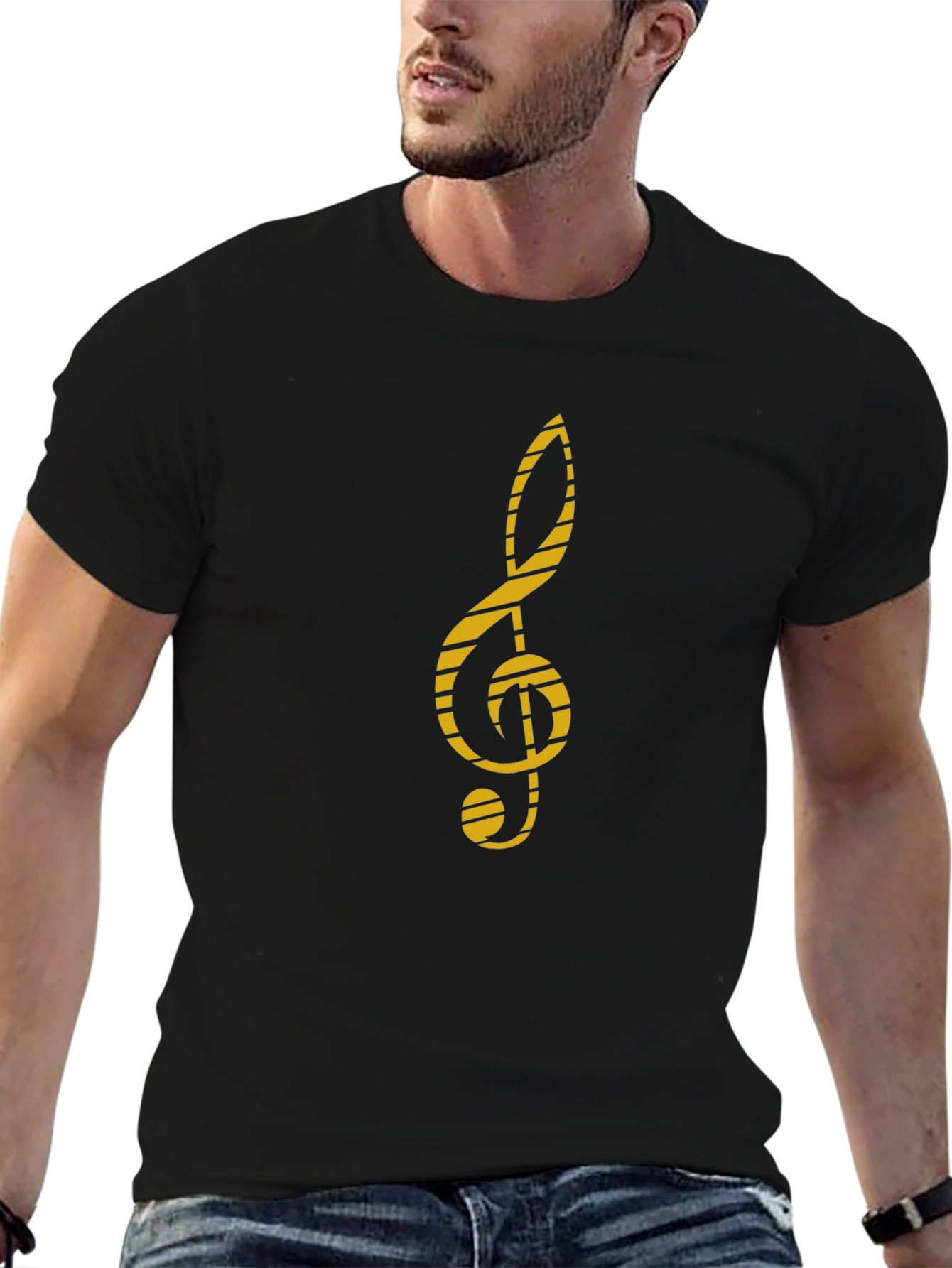 Treble Clef Graphic Tee - Music Lovers Black T-Shirt